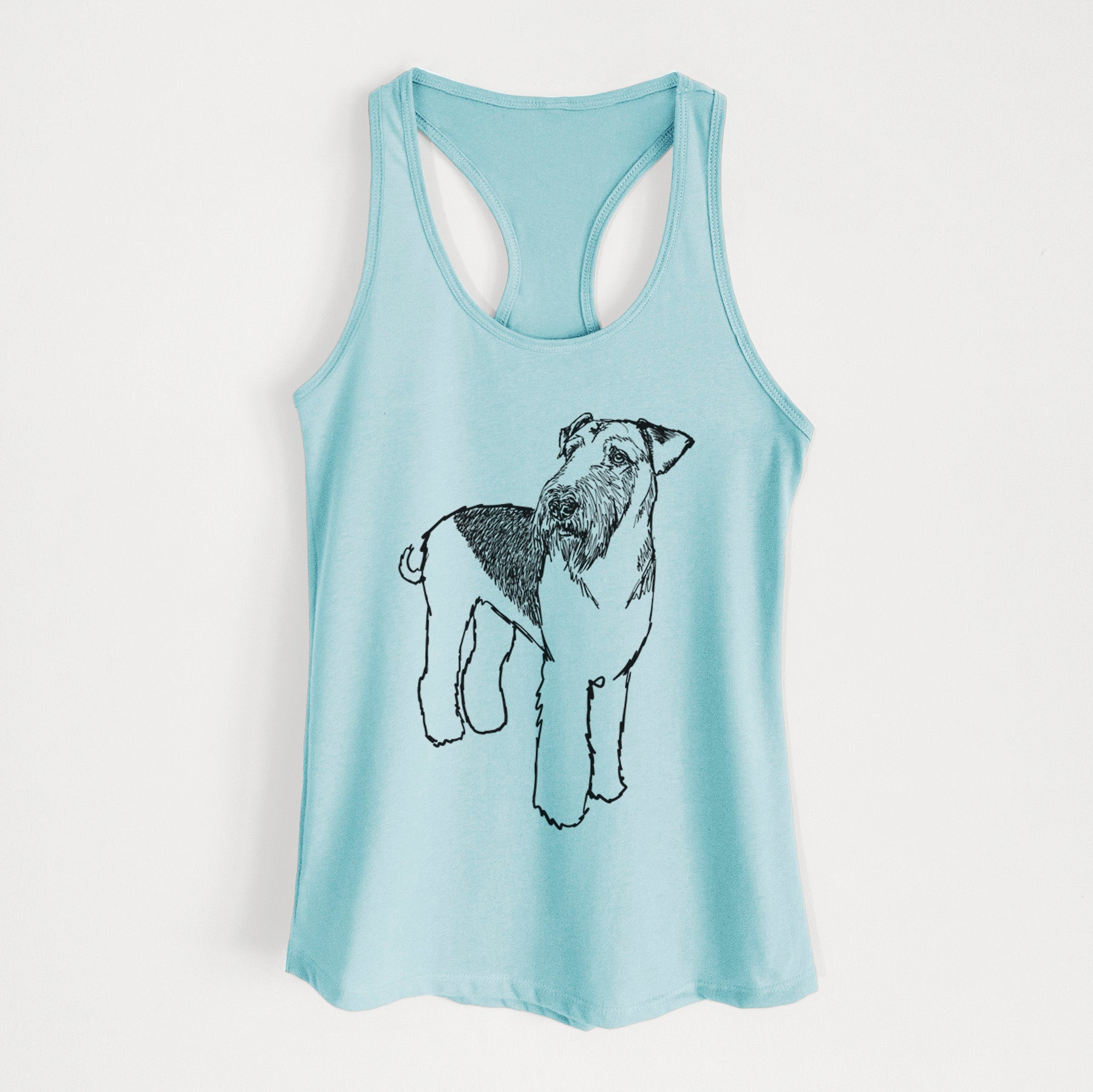 Doodled Nash the Airedale Terrier - Women's Racerback Tanktop