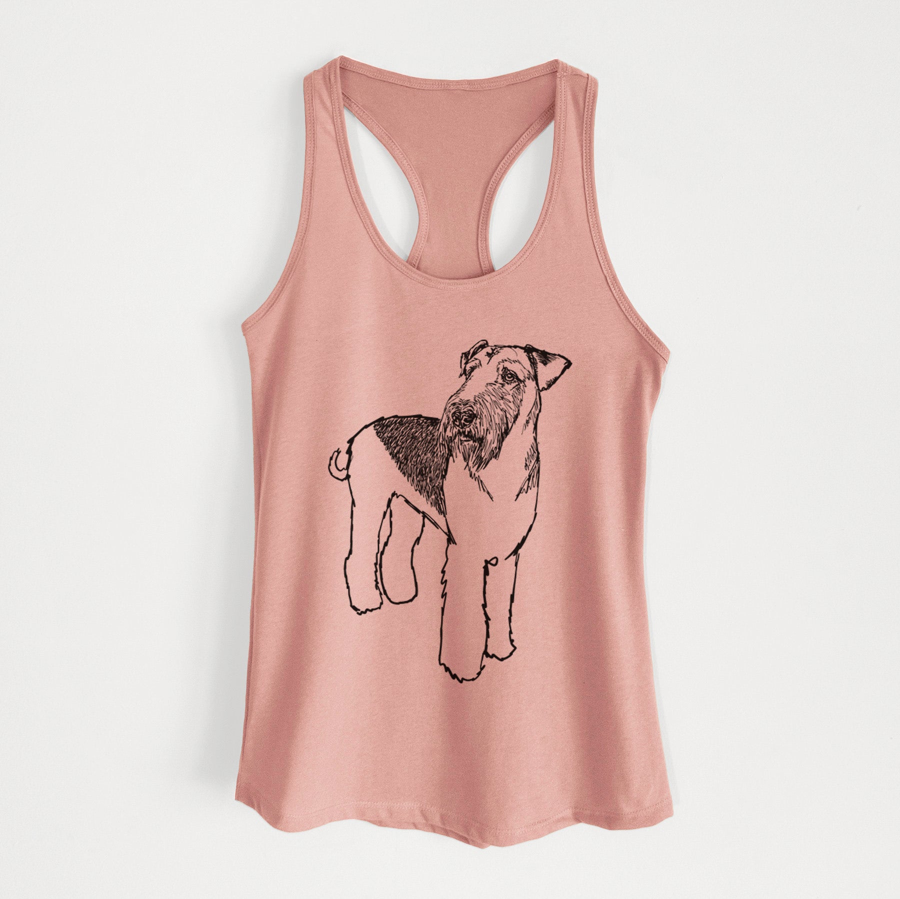 Doodled Nash the Airedale Terrier - Women's Racerback Tanktop