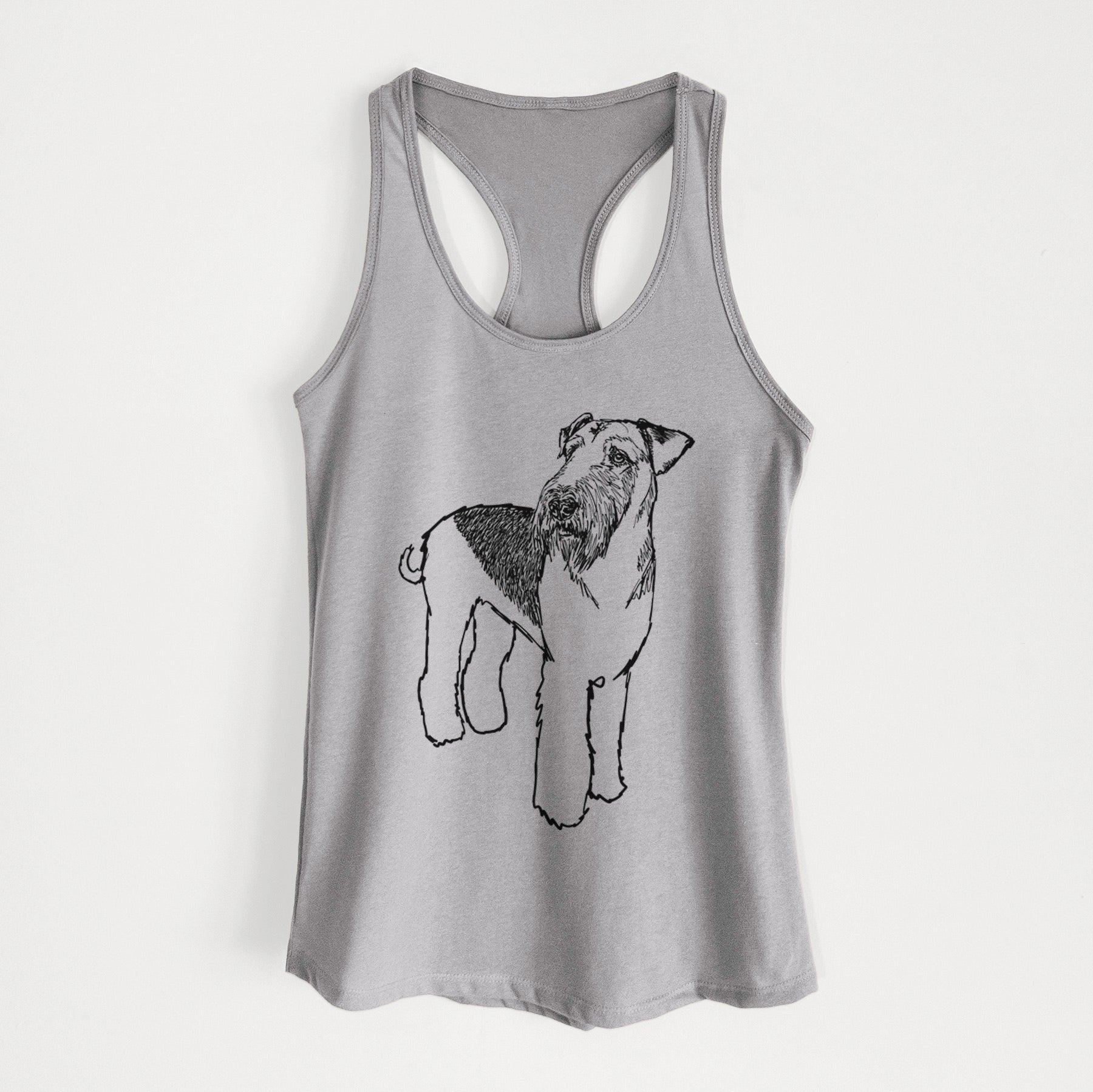 Doodled Nash the Airedale Terrier - Women's Racerback Tanktop