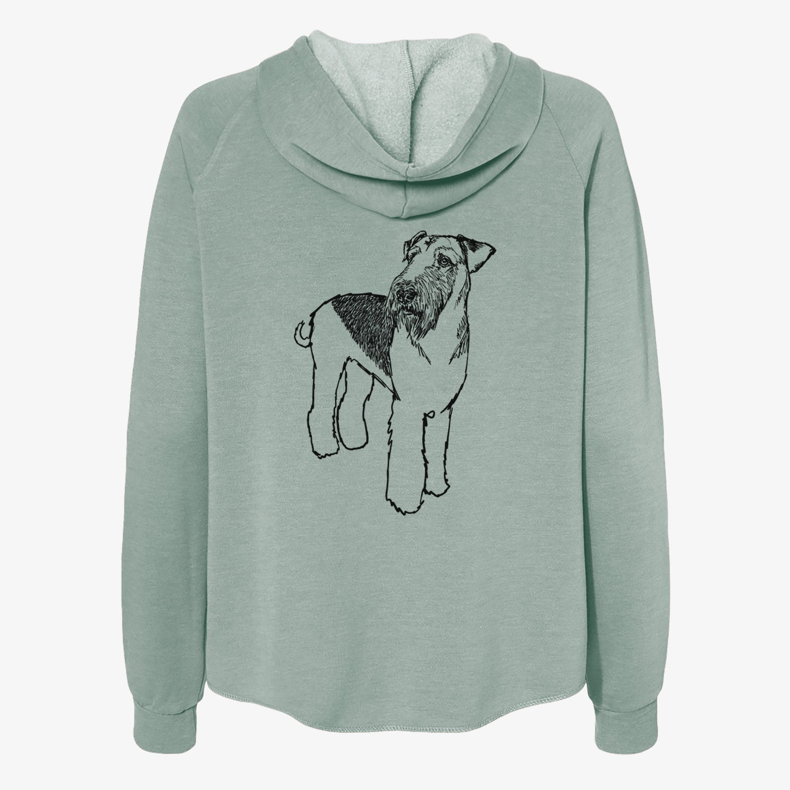 Doodled Nash the Airedale Terrier - Women's Cali Wave Zip-Up Sweatshirt
