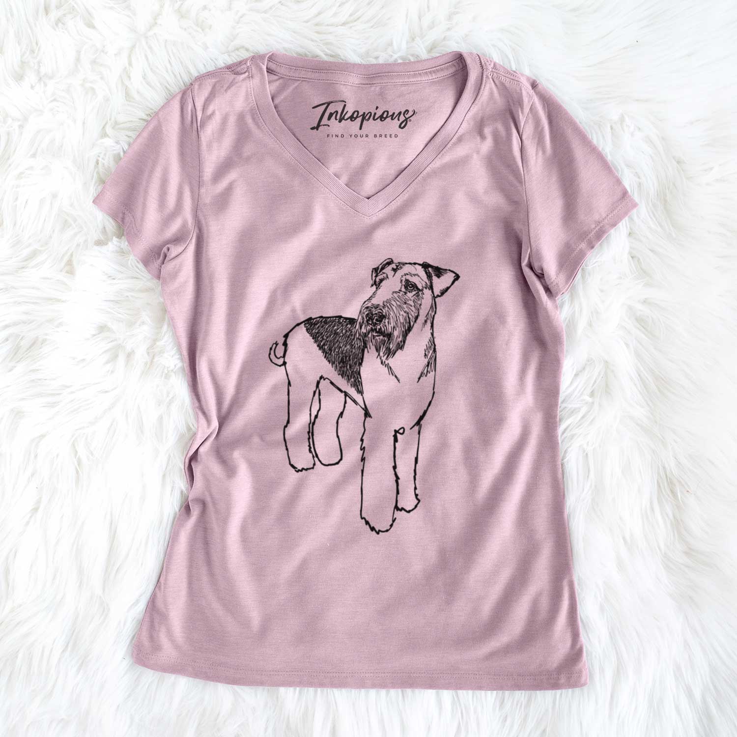 Doodled Nash the Airedale Terrier - Women's V-neck Shirt