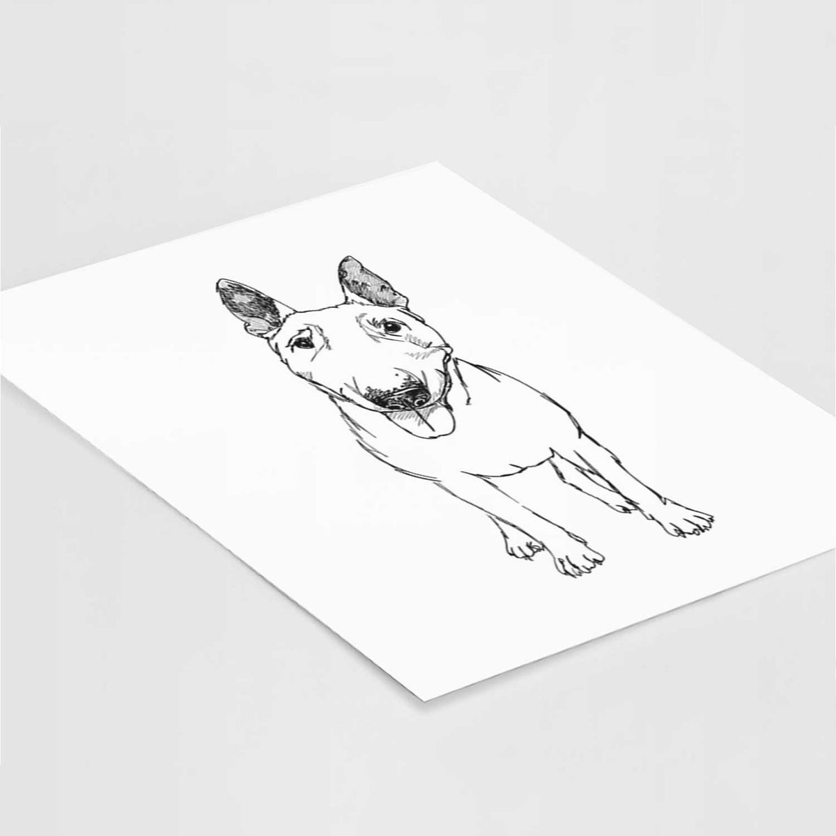 Doodled Ned the Miniature Bull Terrier Art Print