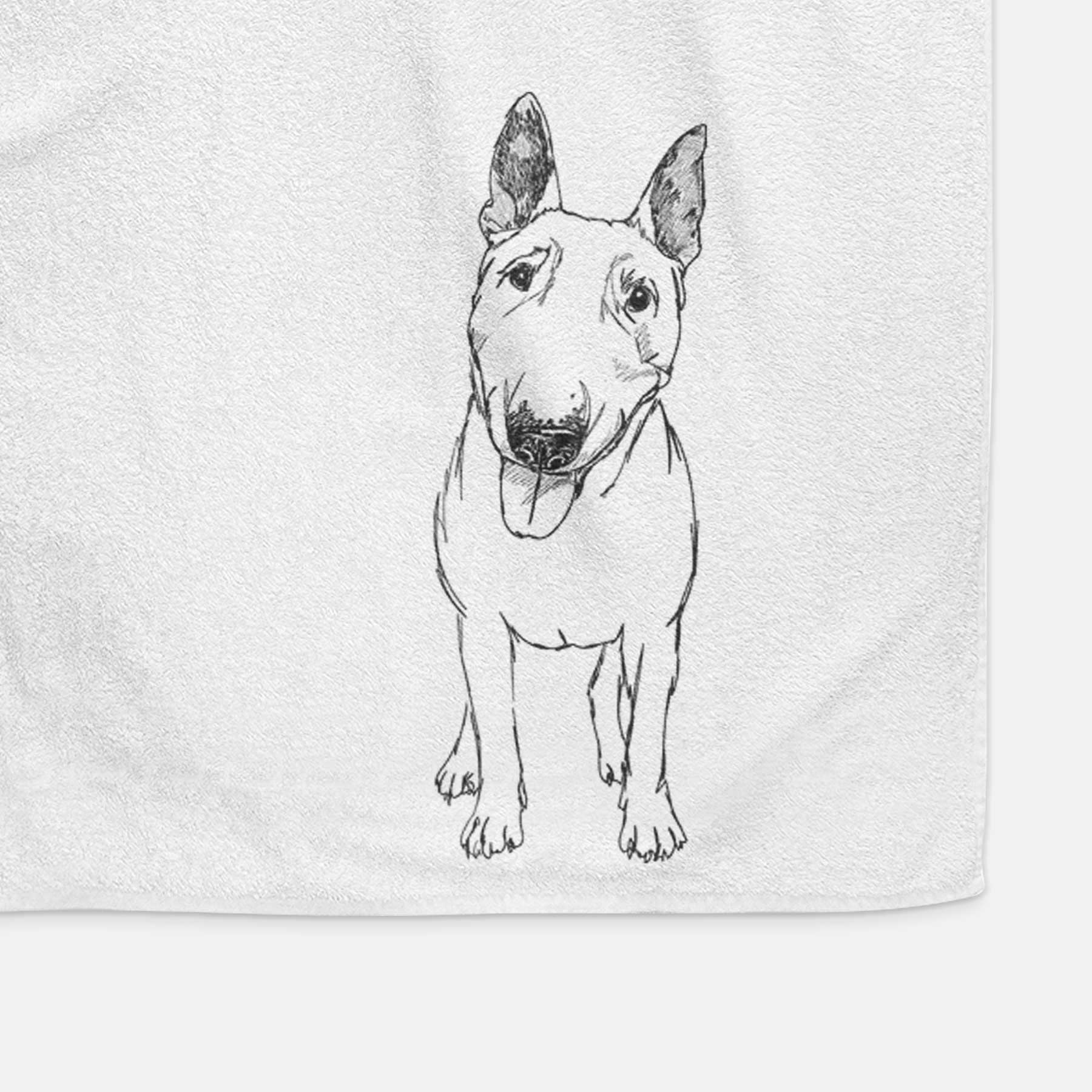 Doodled Ned the Miniature Bull Terrier Decorative Hand Towel