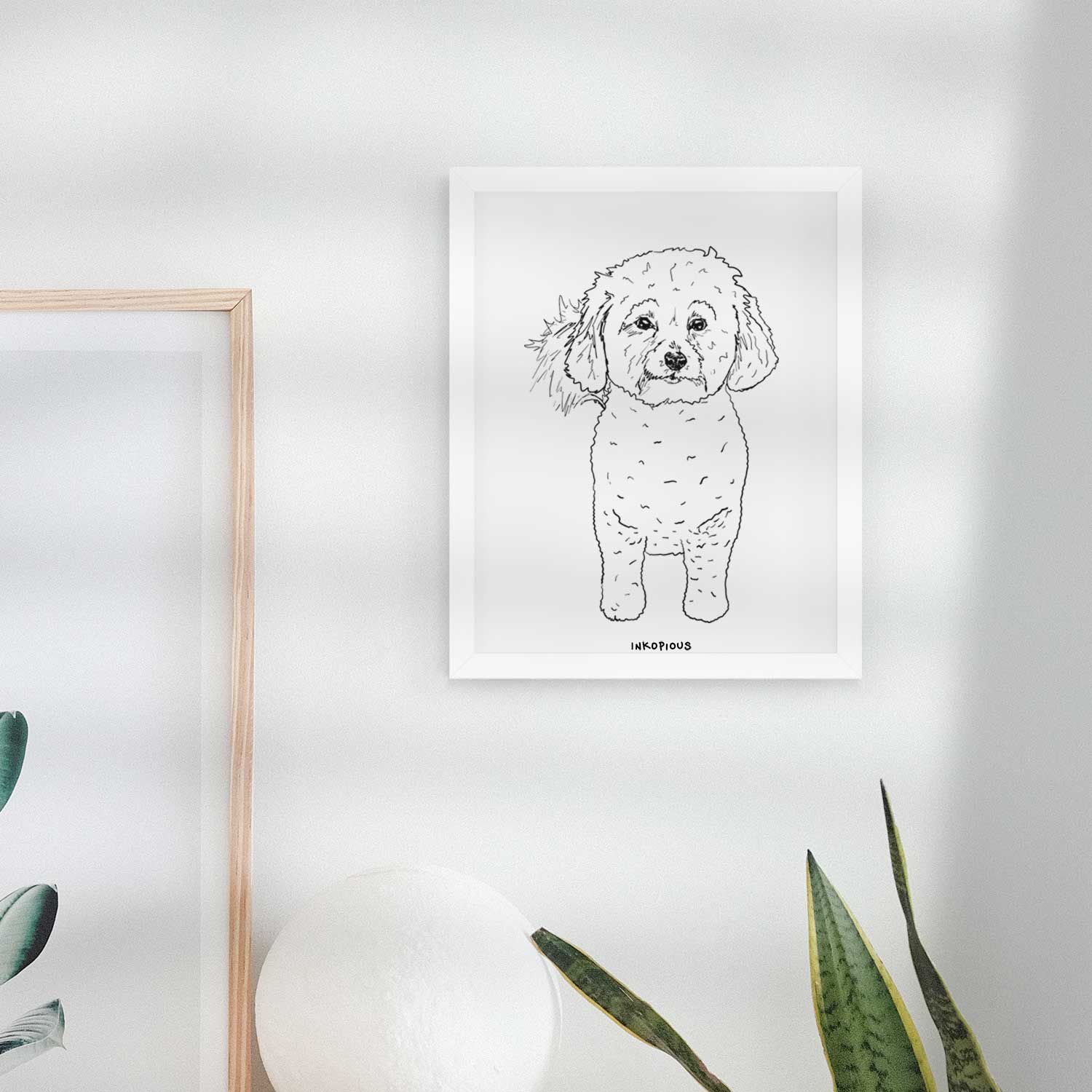 Doodled Neo the Bichon Frise Art Print