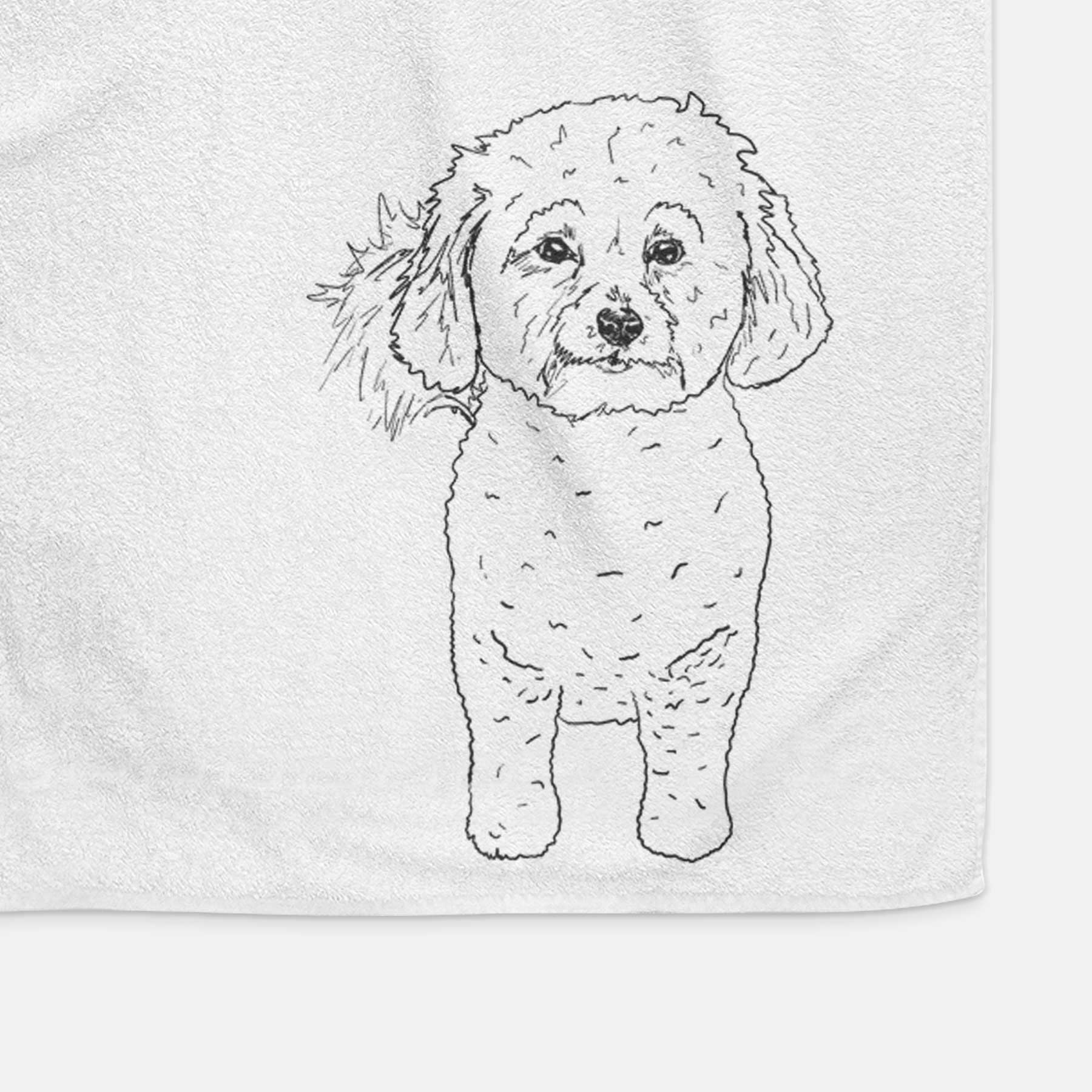 Doodled Neo the Bichon Frise Decorative Hand Towel