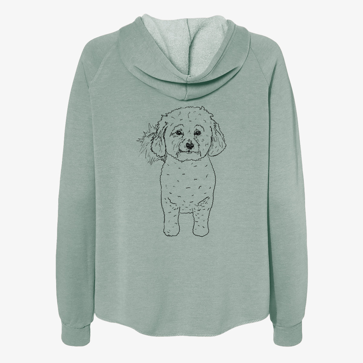 Doodled Neo the Bichon Frise - Women's Cali Wave Zip-Up Sweatshirt