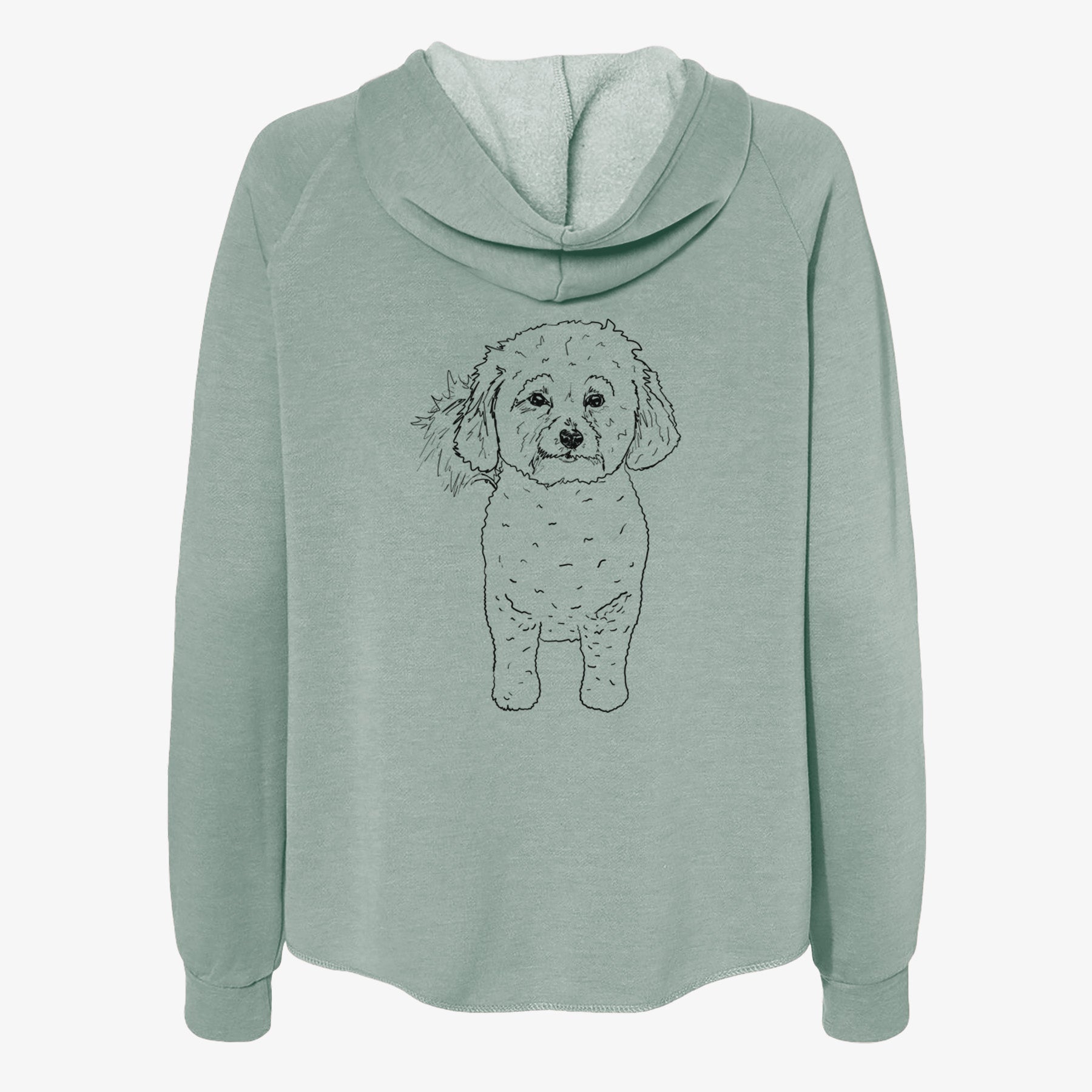 Doodled Neo the Bichon Frise - Women's Cali Wave Zip-Up Sweatshirt