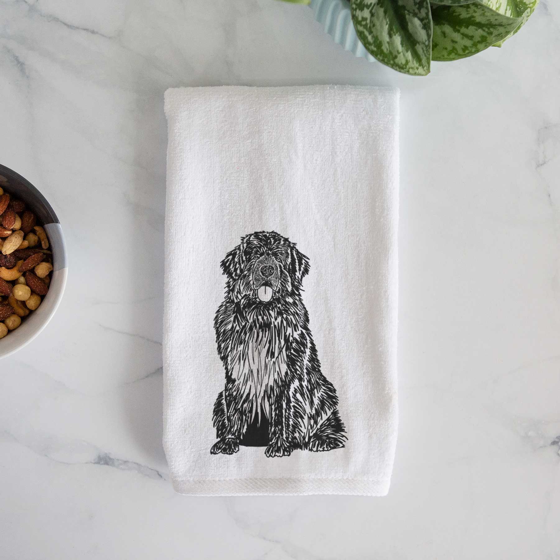 Doodled Newfoundland Decorative Hand Towel