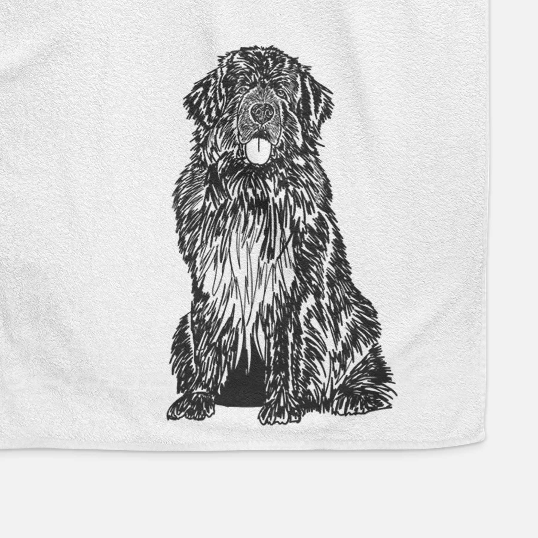 Doodled Newfoundland Decorative Hand Towel