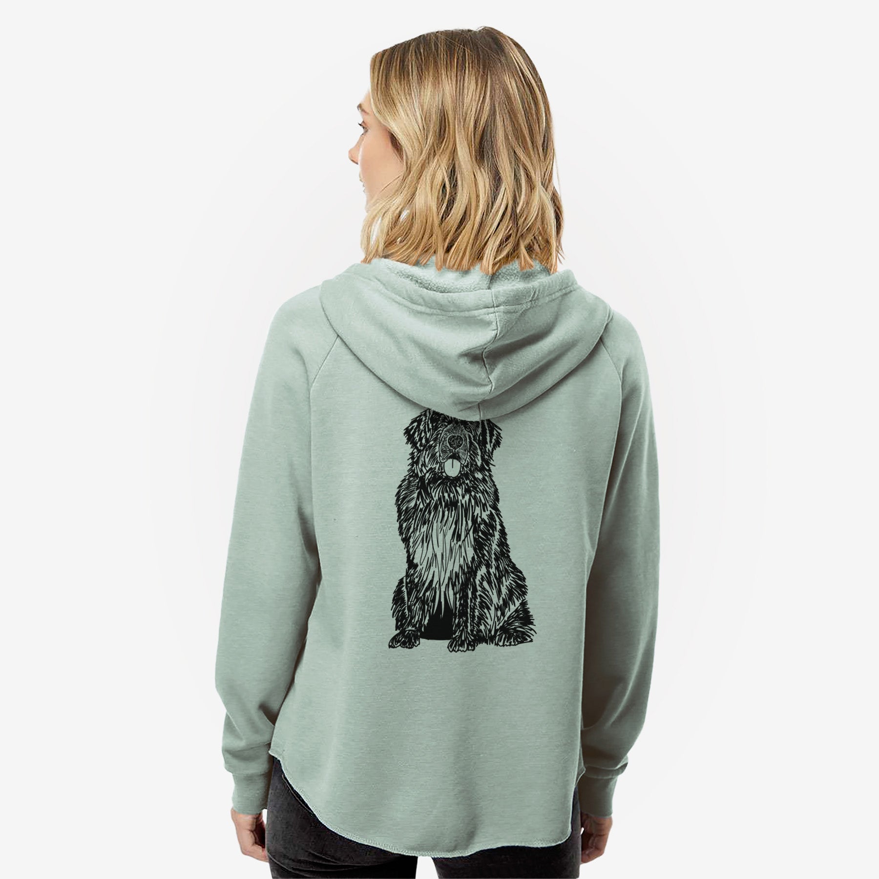 Doodled Newfoundland - Women's Cali Wave Zip-Up Sweatshirt