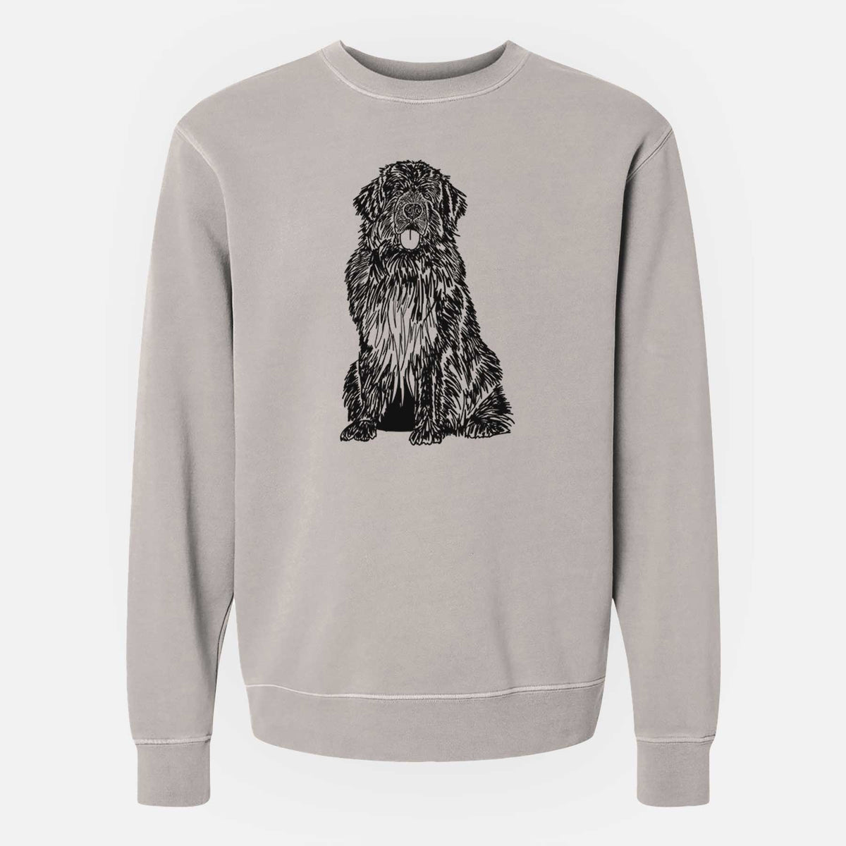 Doodled Newfoundland the  - Unisex Pigment Dyed Crew Sweatshirt