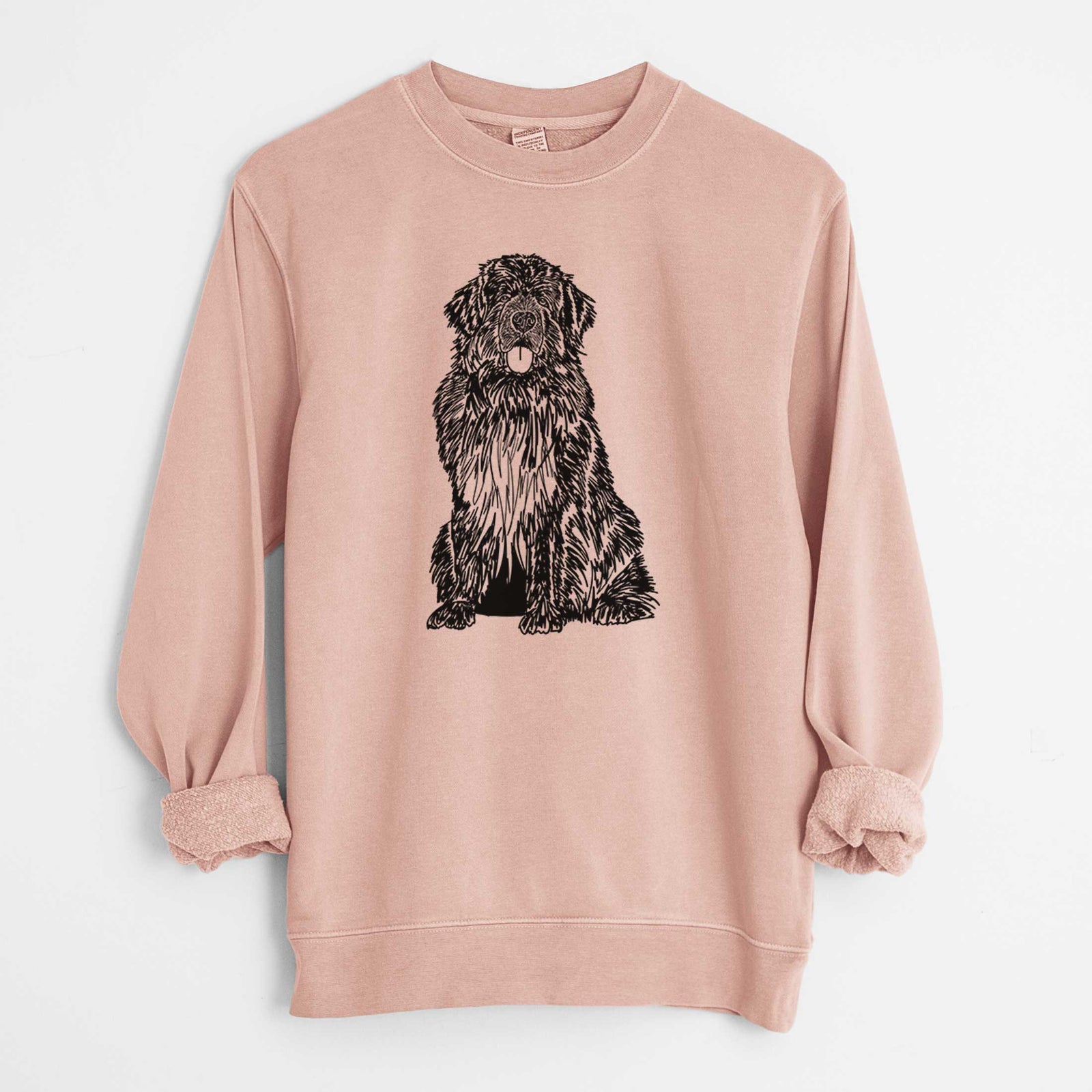 Doodled Newfoundland the  - Unisex Pigment Dyed Crew Sweatshirt