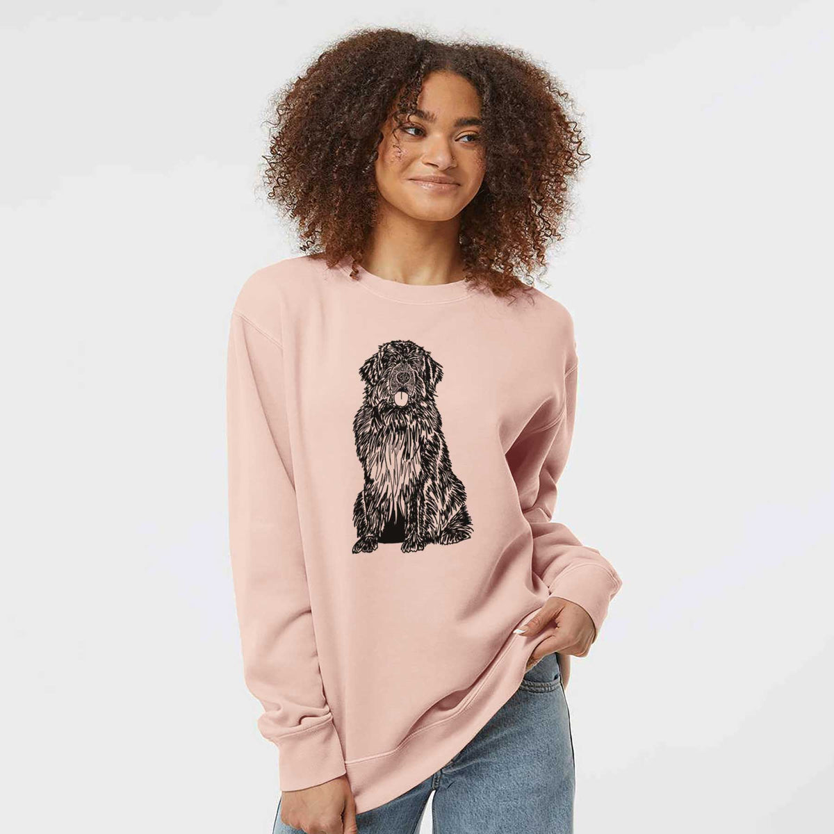 Doodled Newfoundland the  - Unisex Pigment Dyed Crew Sweatshirt