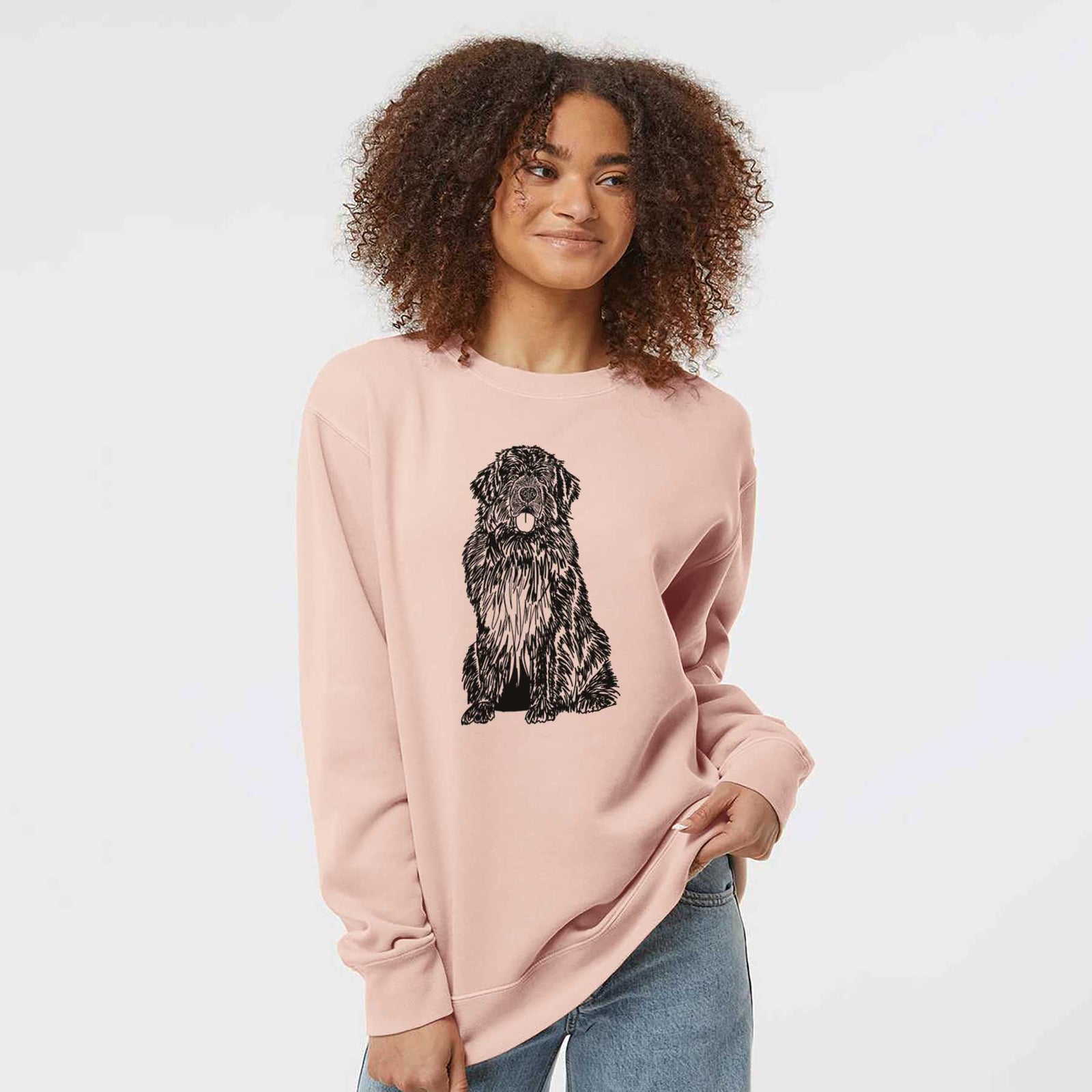 Doodled Newfoundland the  - Unisex Pigment Dyed Crew Sweatshirt