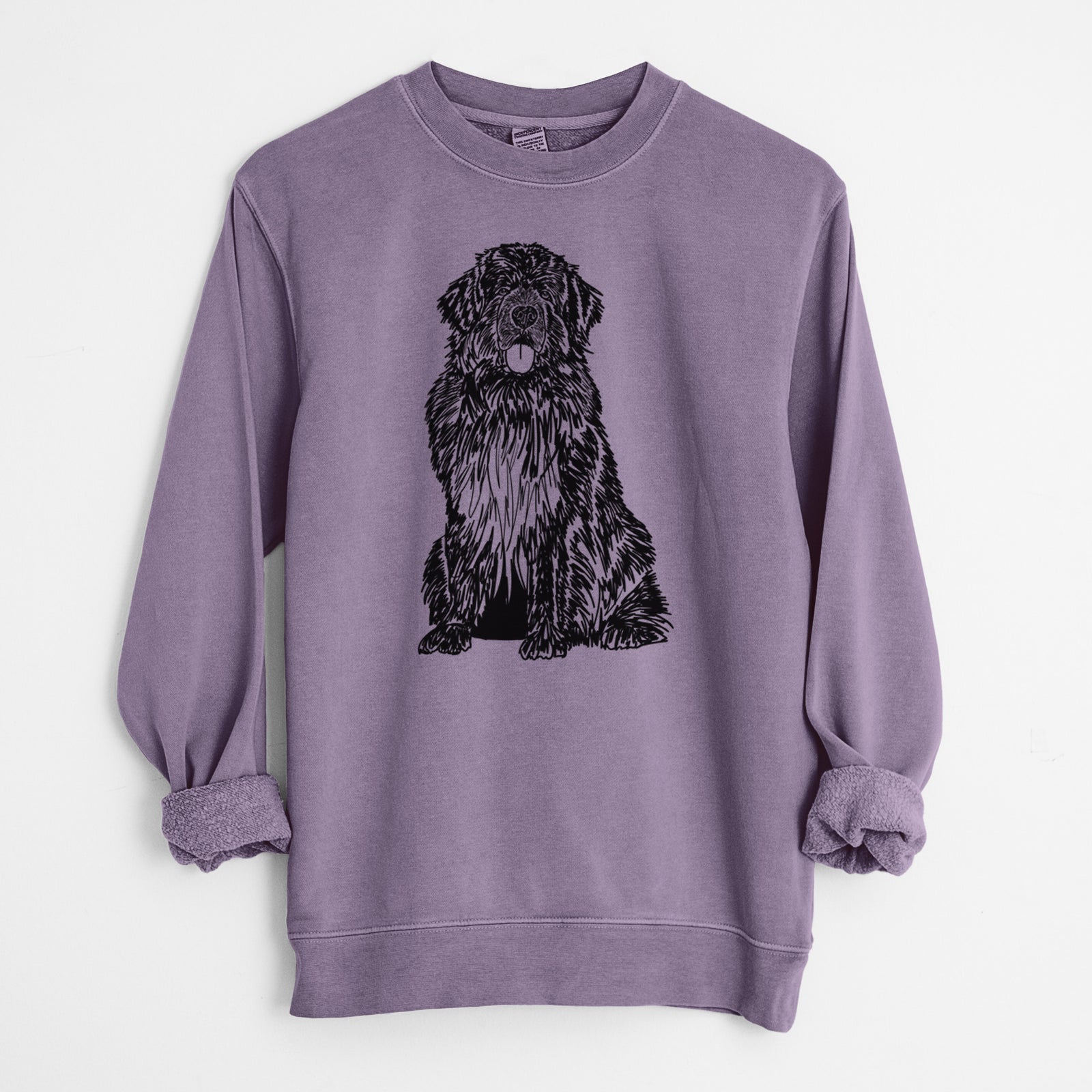 Doodled Newfoundland the  - Unisex Pigment Dyed Crew Sweatshirt