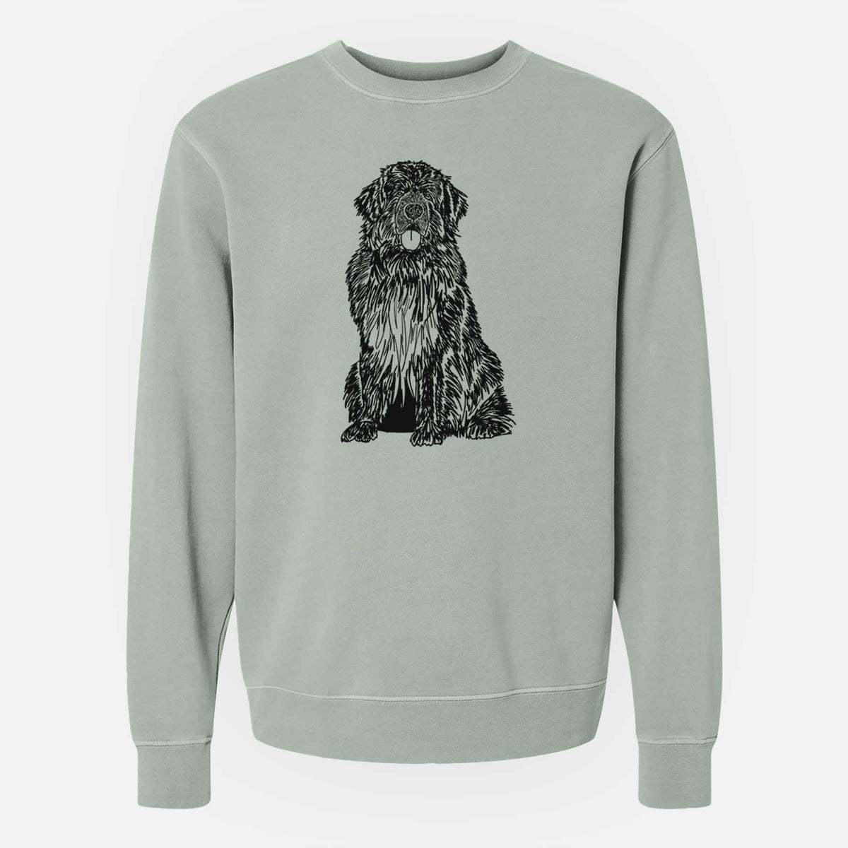 Doodled Newfoundland the  - Unisex Pigment Dyed Crew Sweatshirt