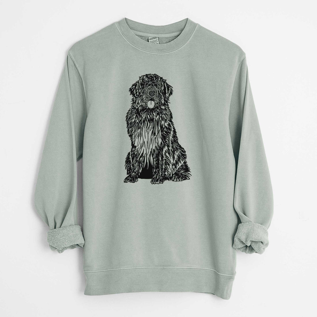 Doodled Newfoundland the  - Unisex Pigment Dyed Crew Sweatshirt
