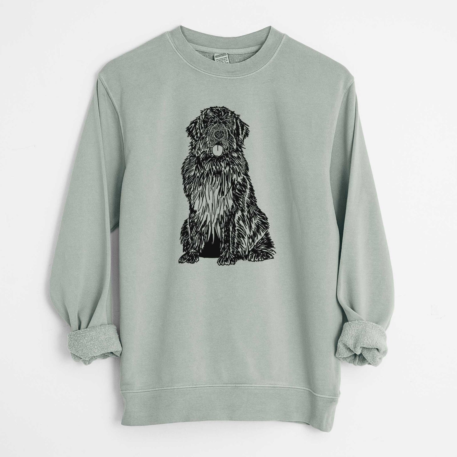 Doodled Newfoundland the  - Unisex Pigment Dyed Crew Sweatshirt