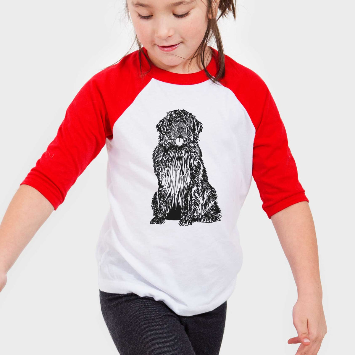 Doodled Newfoundland - Youth 3/4 Long Sleeve