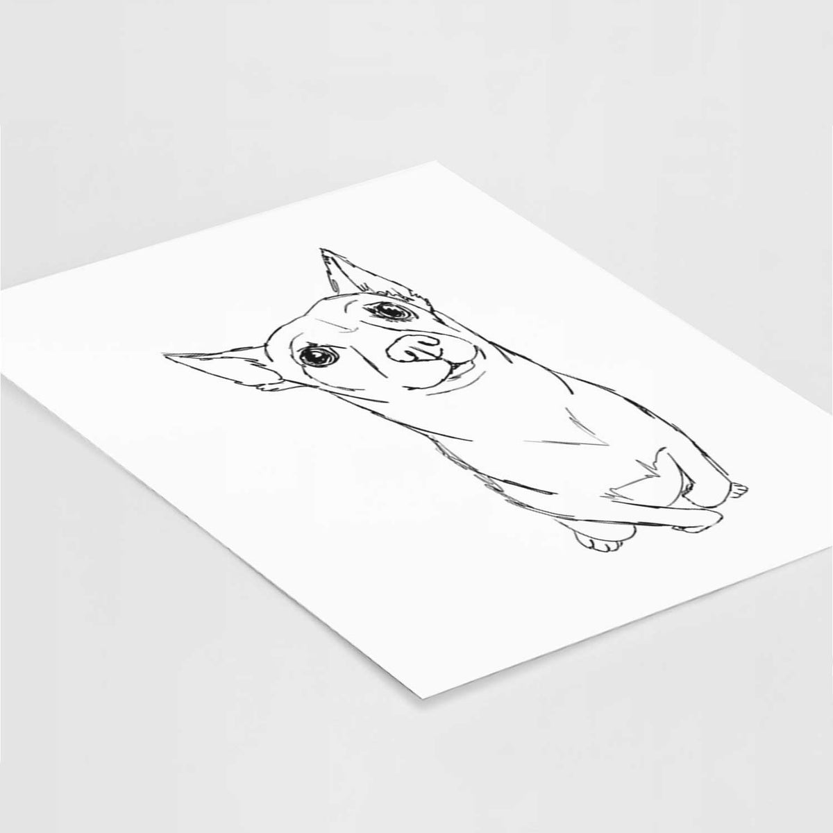 Doodled Nico the Chihuahua Mix Art Print