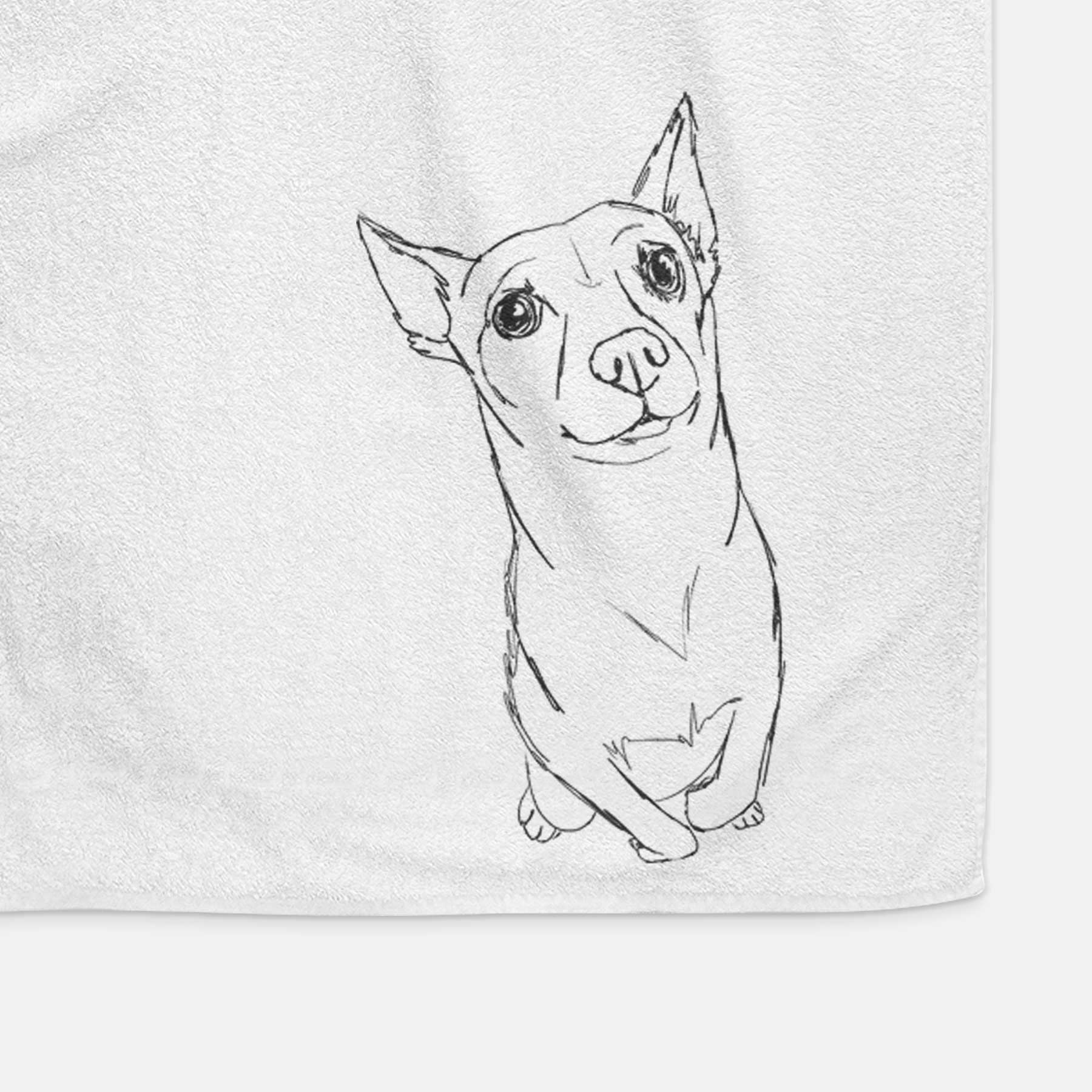 Doodled Nico Suave the Chihuahua Mix Decorative Hand Towel