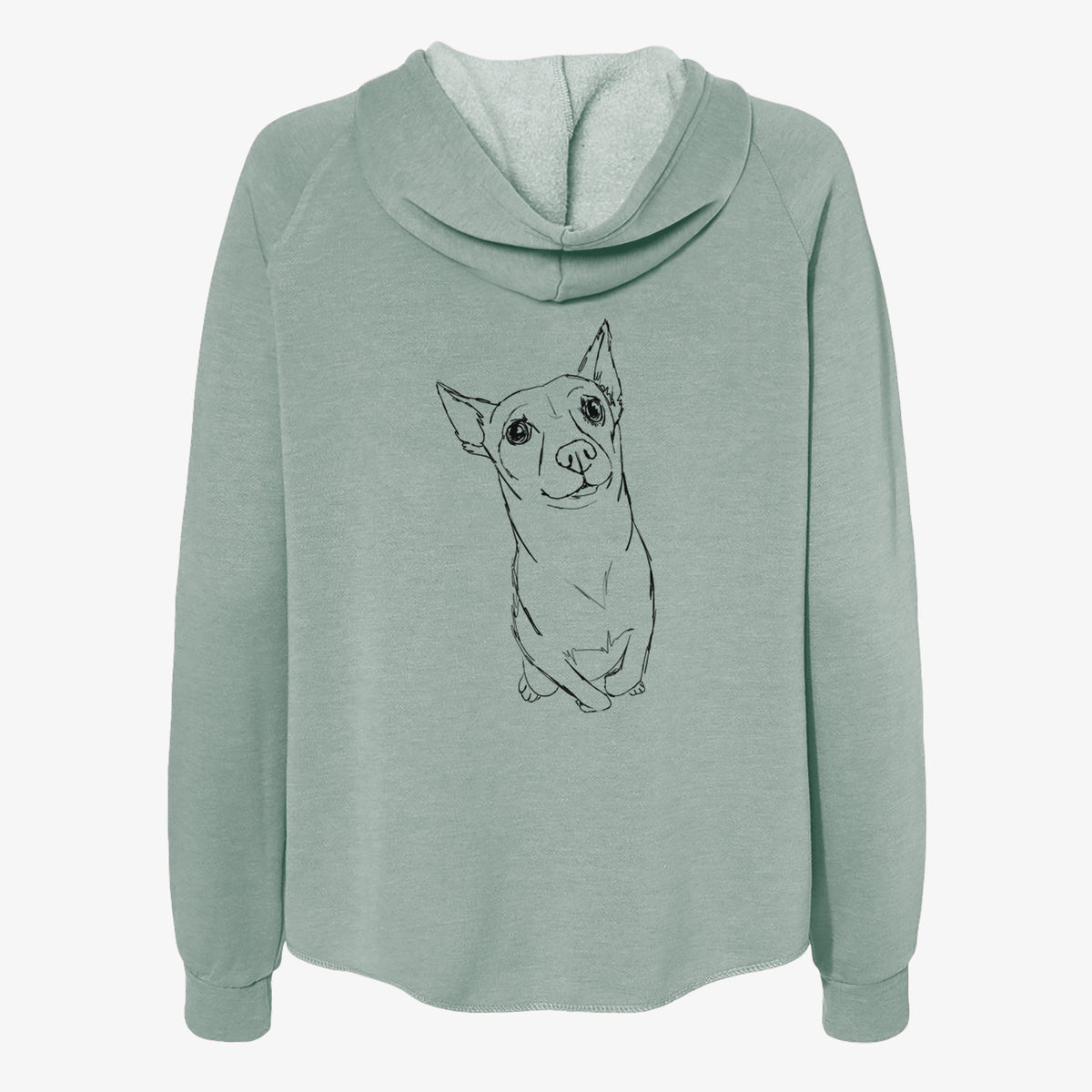 Doodled Nico Suave the Chihuahua Mix - Women's Cali Wave Zip-Up Sweatshirt