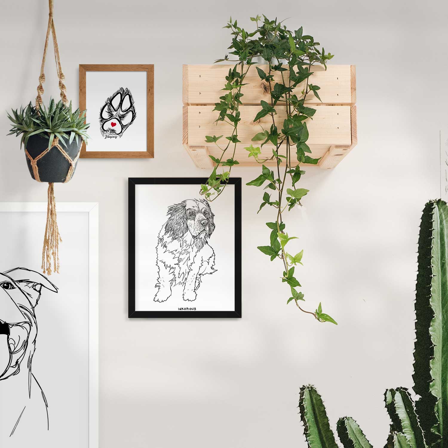 Doodled Nika the Clumber Spaniel Art Print