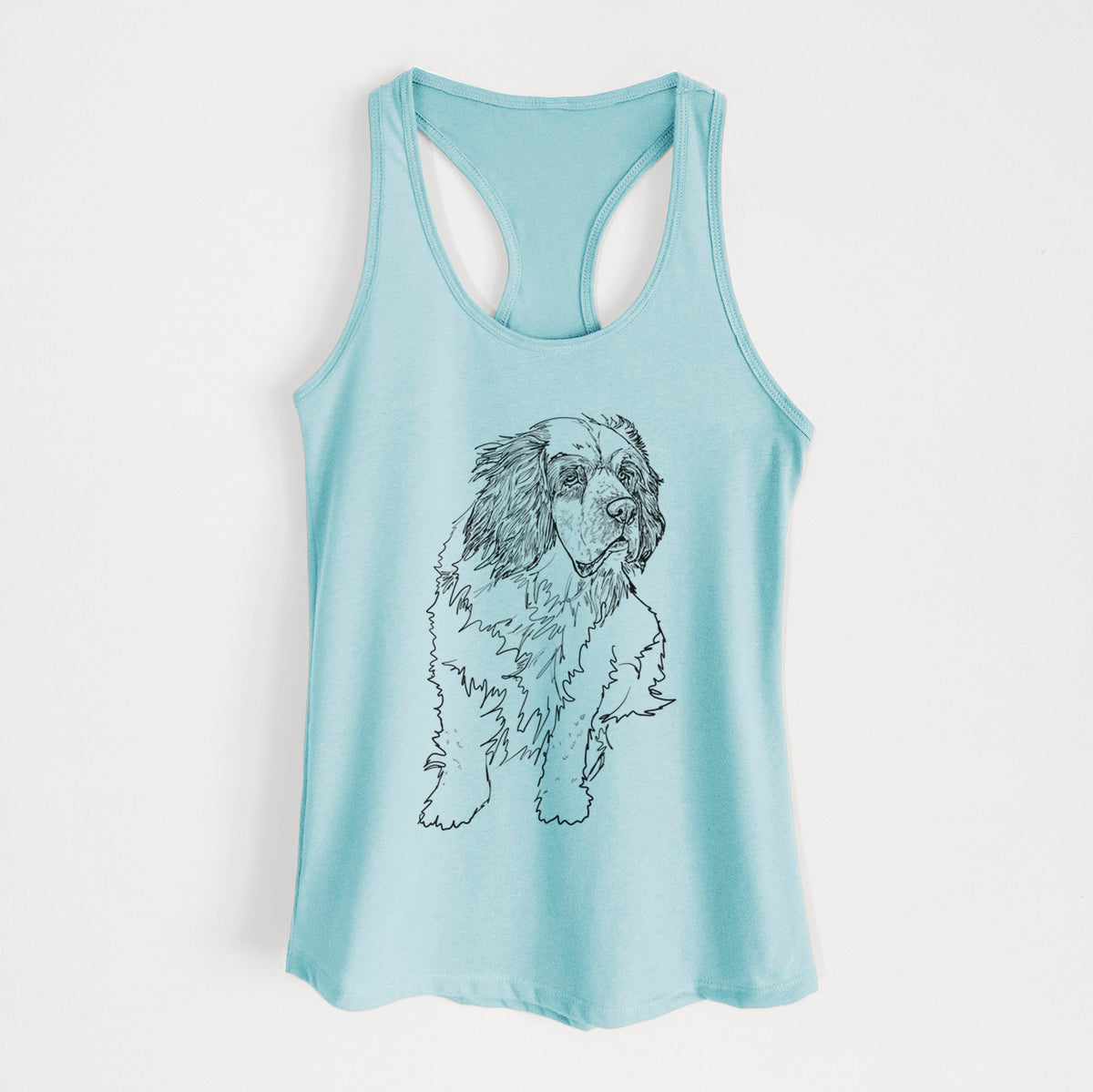 Doodled Nika the Clumber Spaniel - Women&#39;s Racerback Tanktop