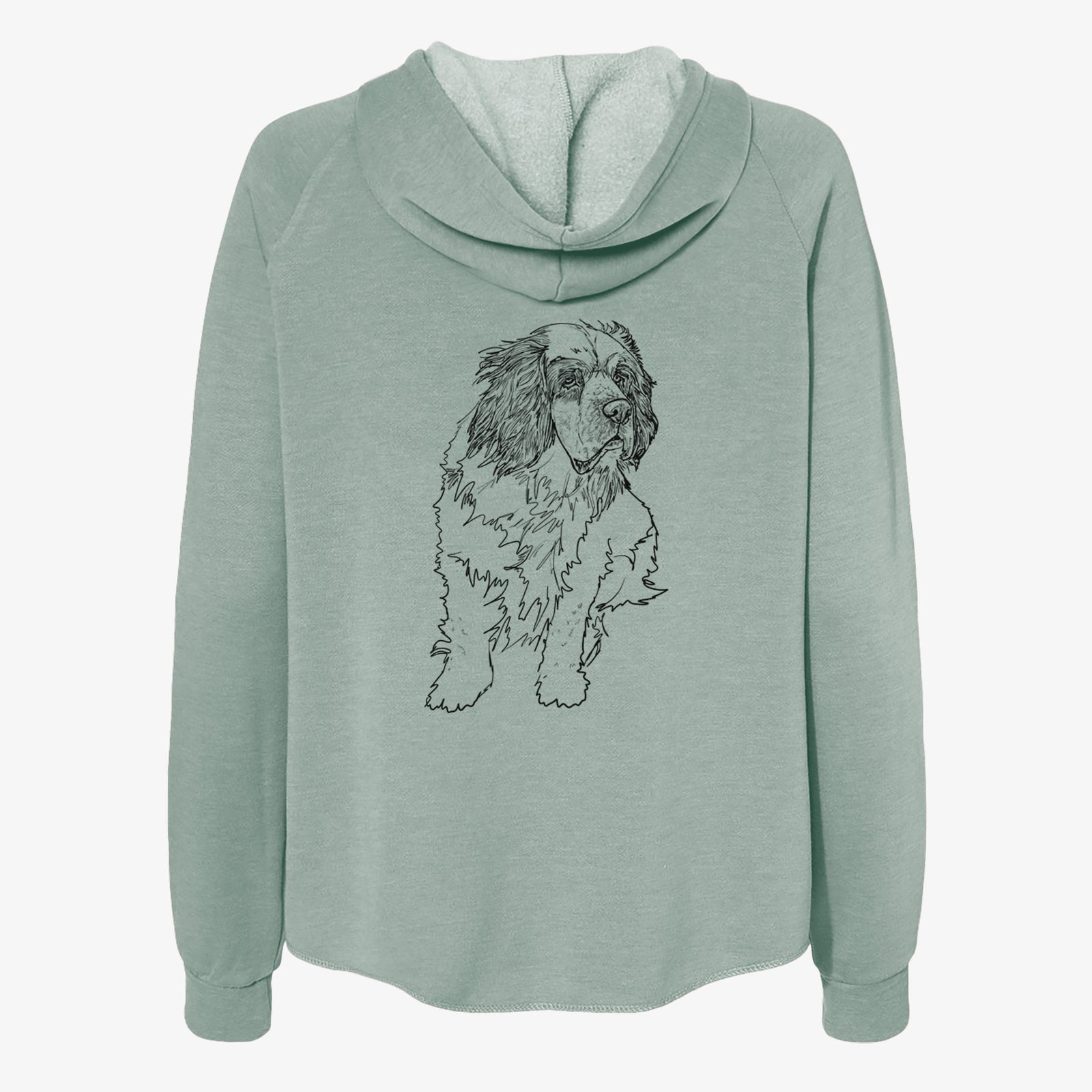 Doodled Nika the Clumber Spaniel - Women's Cali Wave Zip-Up Sweatshirt