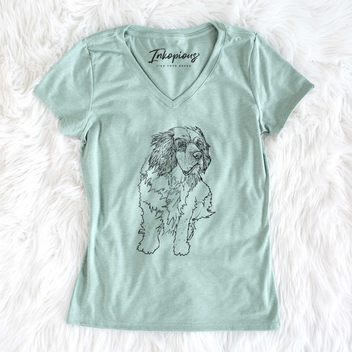 Doodled Nika the Clumber Spaniel - Women's V-neck Shirt