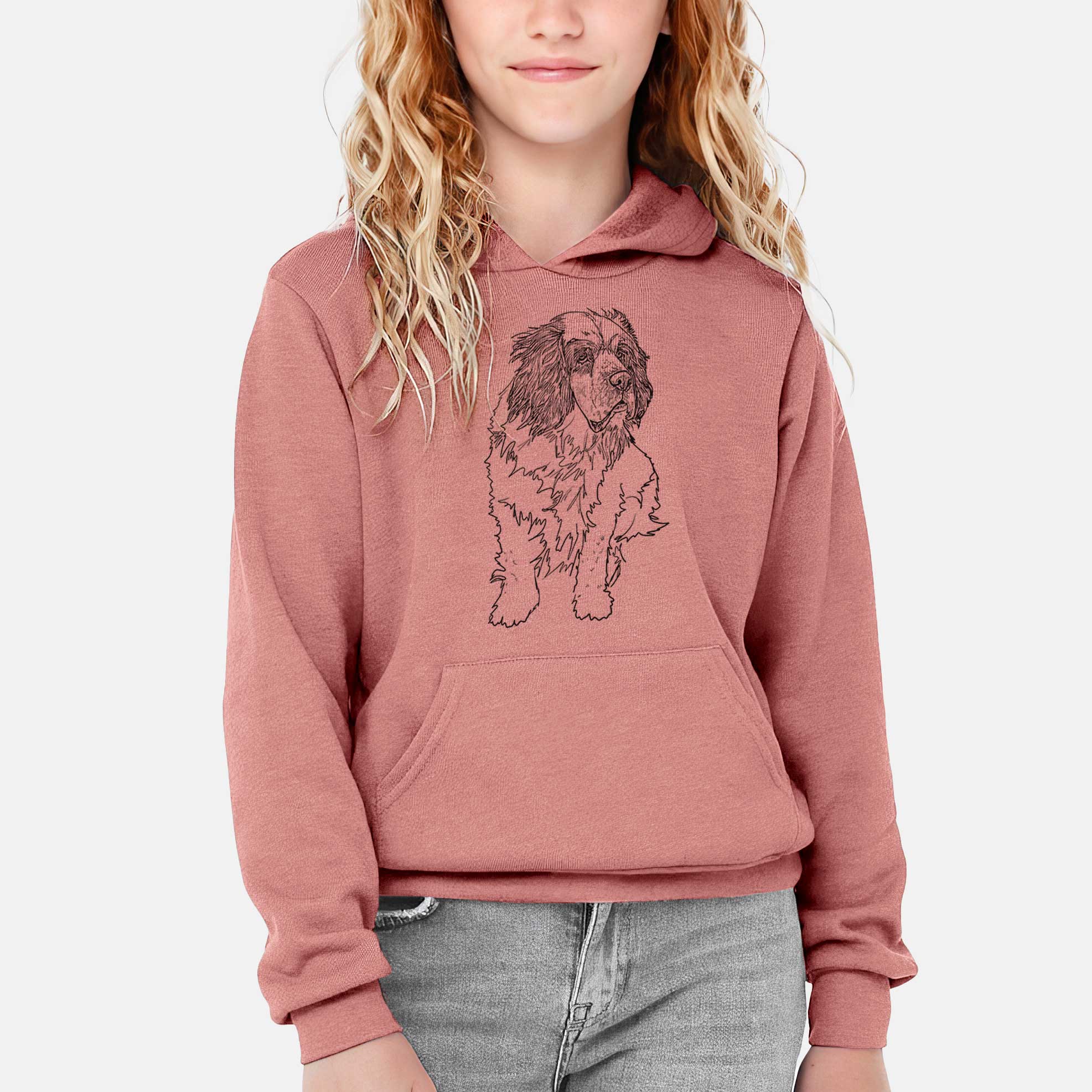 Doodled Nika the Clumber Spaniel - Youth Hoodie Sweatshirt