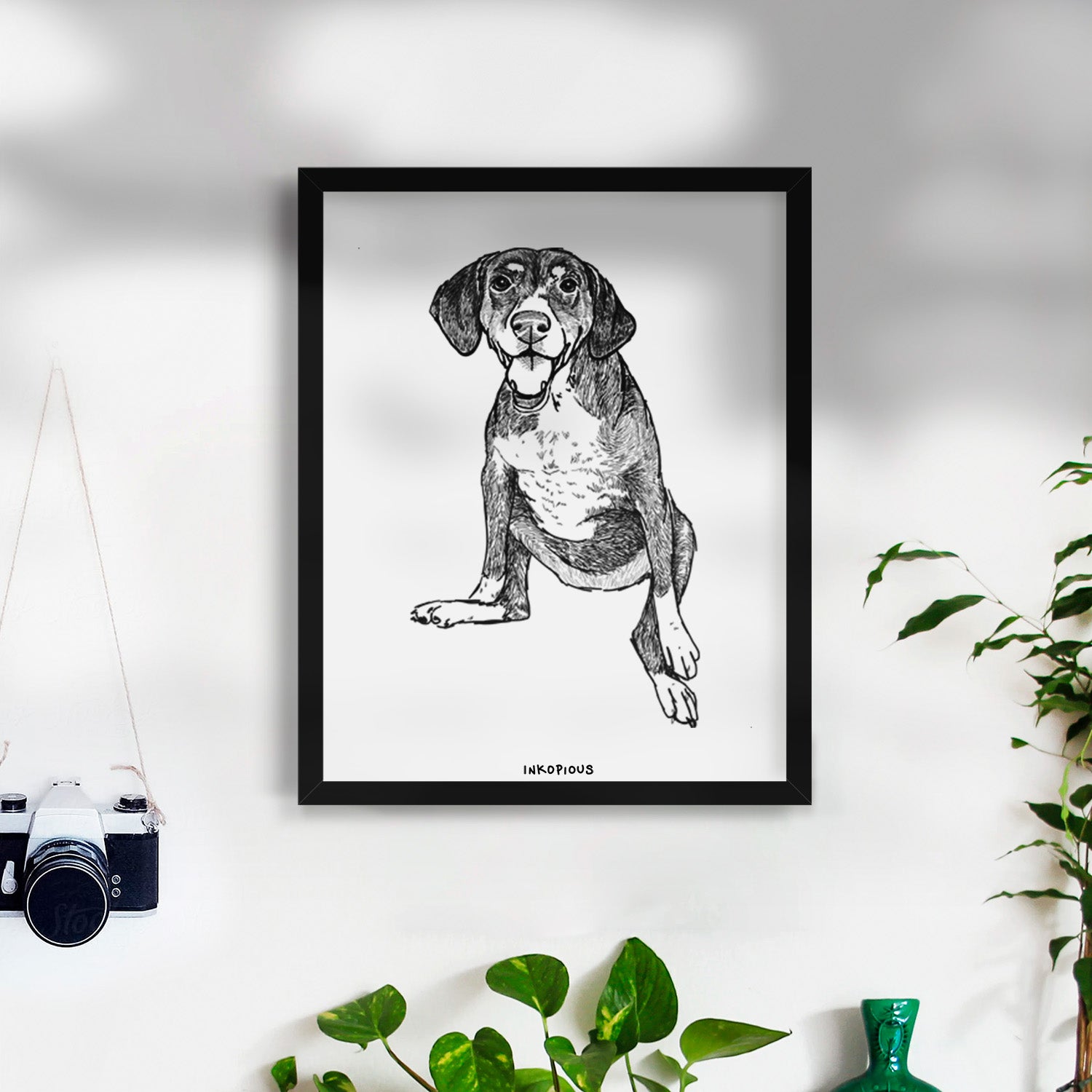 Doodled Nova the German Shorthaired Pointer Setter Mix Art Print