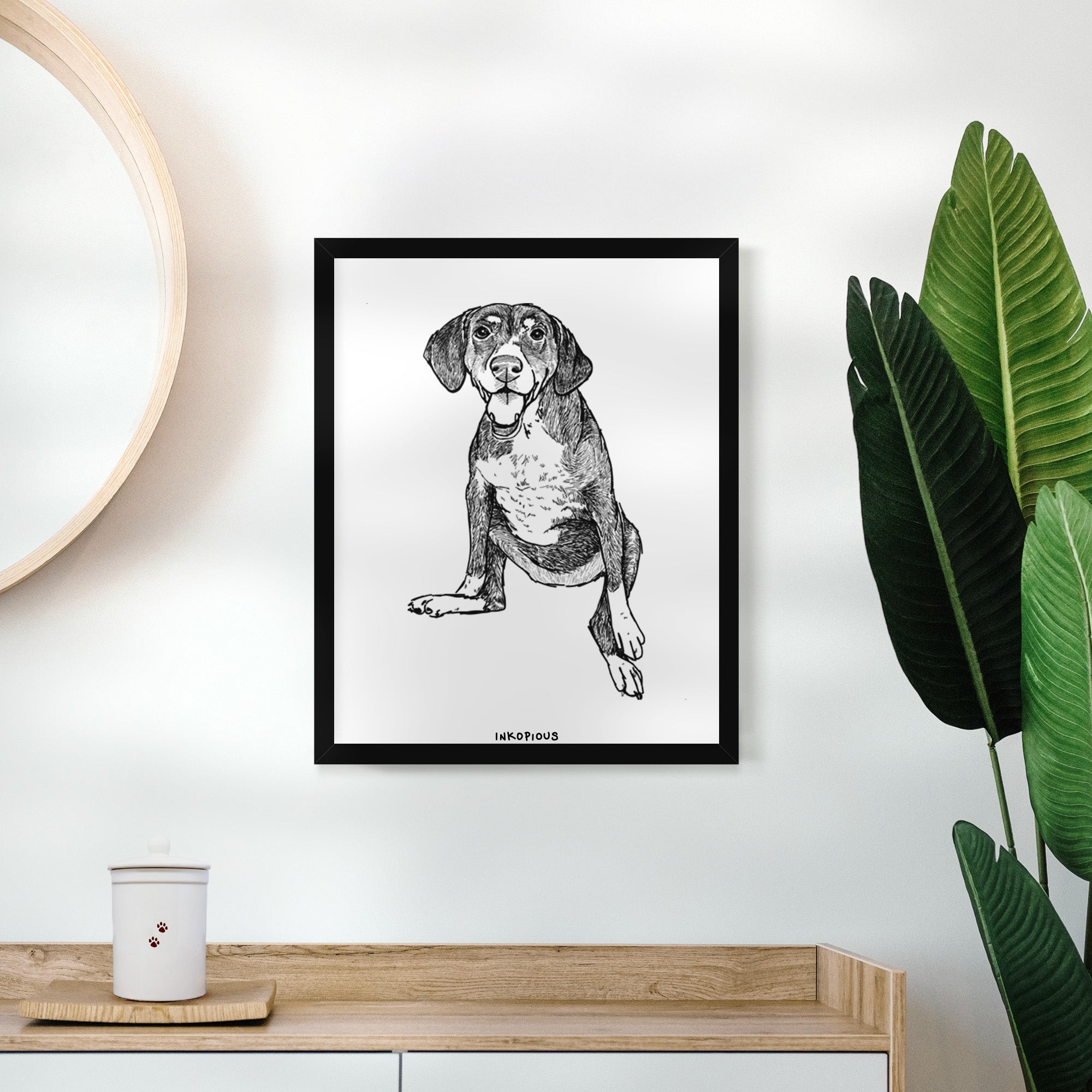 Doodled Nova the German Shorthaired Pointer Setter Mix Art Print