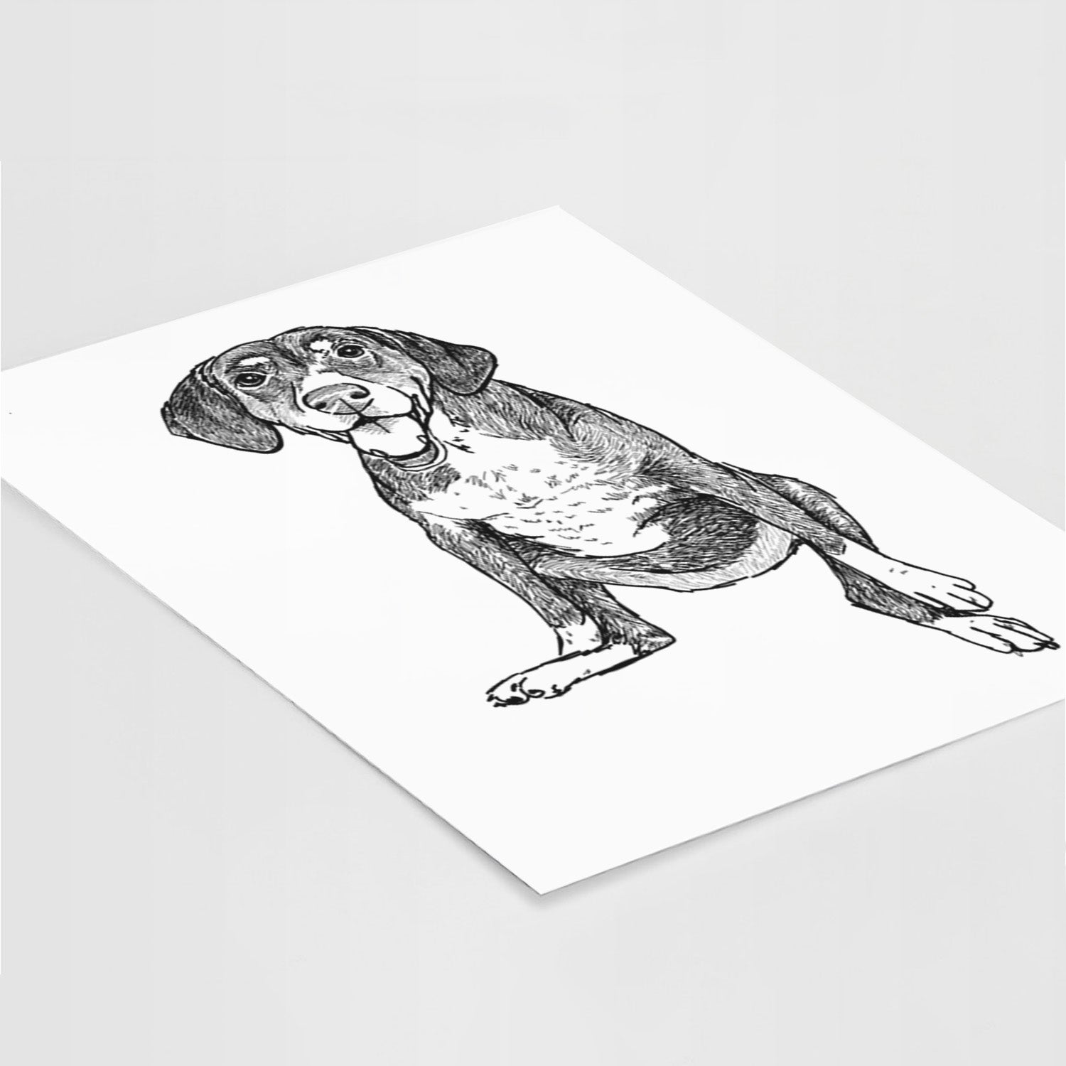 Doodled Nova the German Shorthaired Pointer Setter Mix Art Print