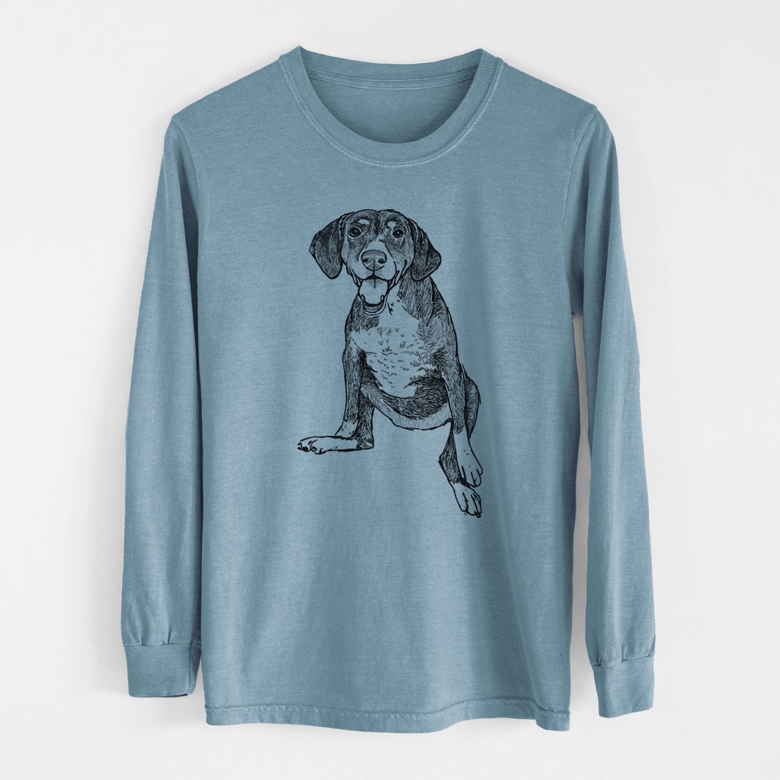 Doodled Nova the German Shorthaired Pointer Setter Mix - Heavyweight 100% Cotton Long Sleeve