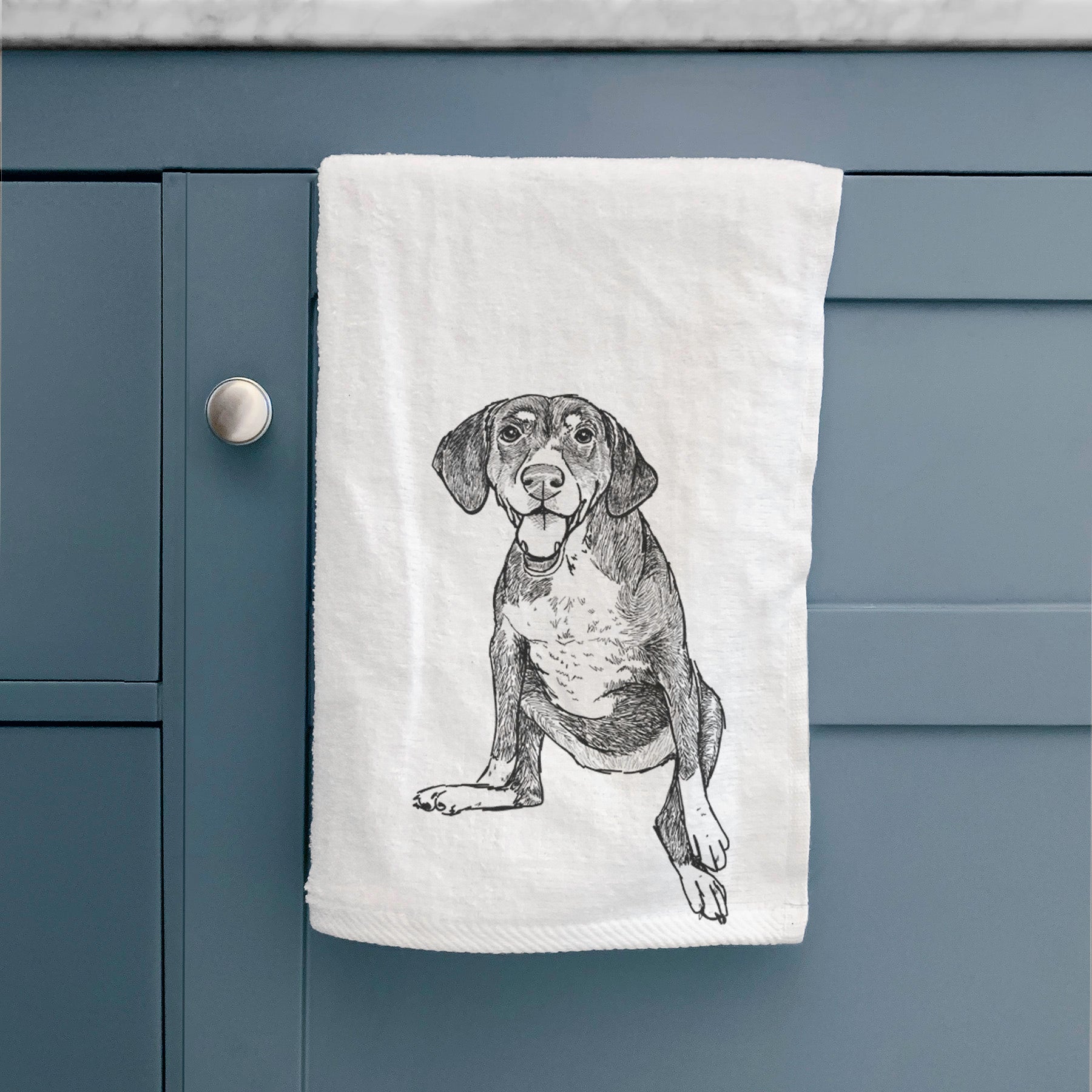 Doodled Nova the German Shorthaired Pointer Setter Mix Decorative Hand Towel