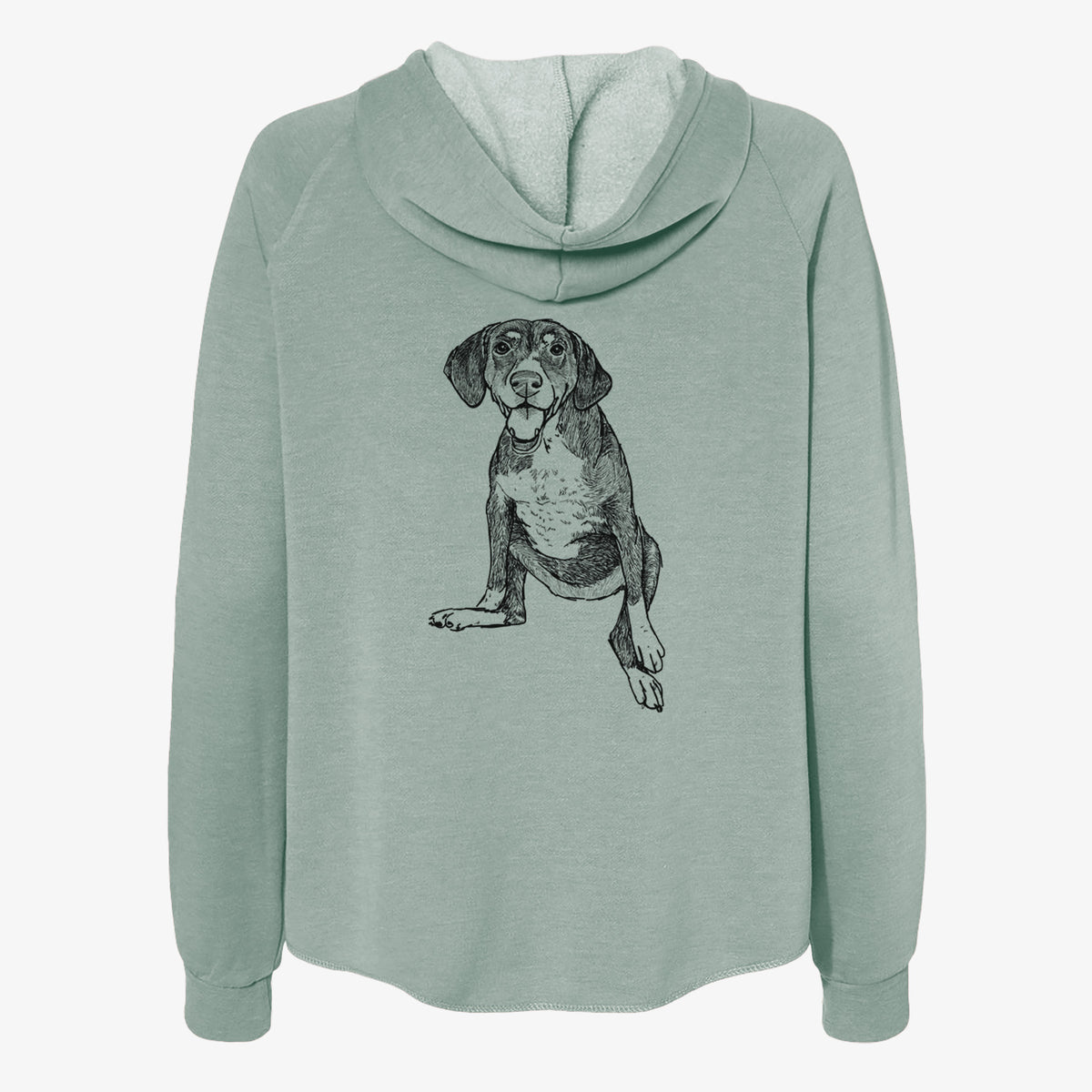 Doodled Nova the German Shorthaired Pointer Setter Mix - Women's Cali Wave Zip-Up Sweatshirt