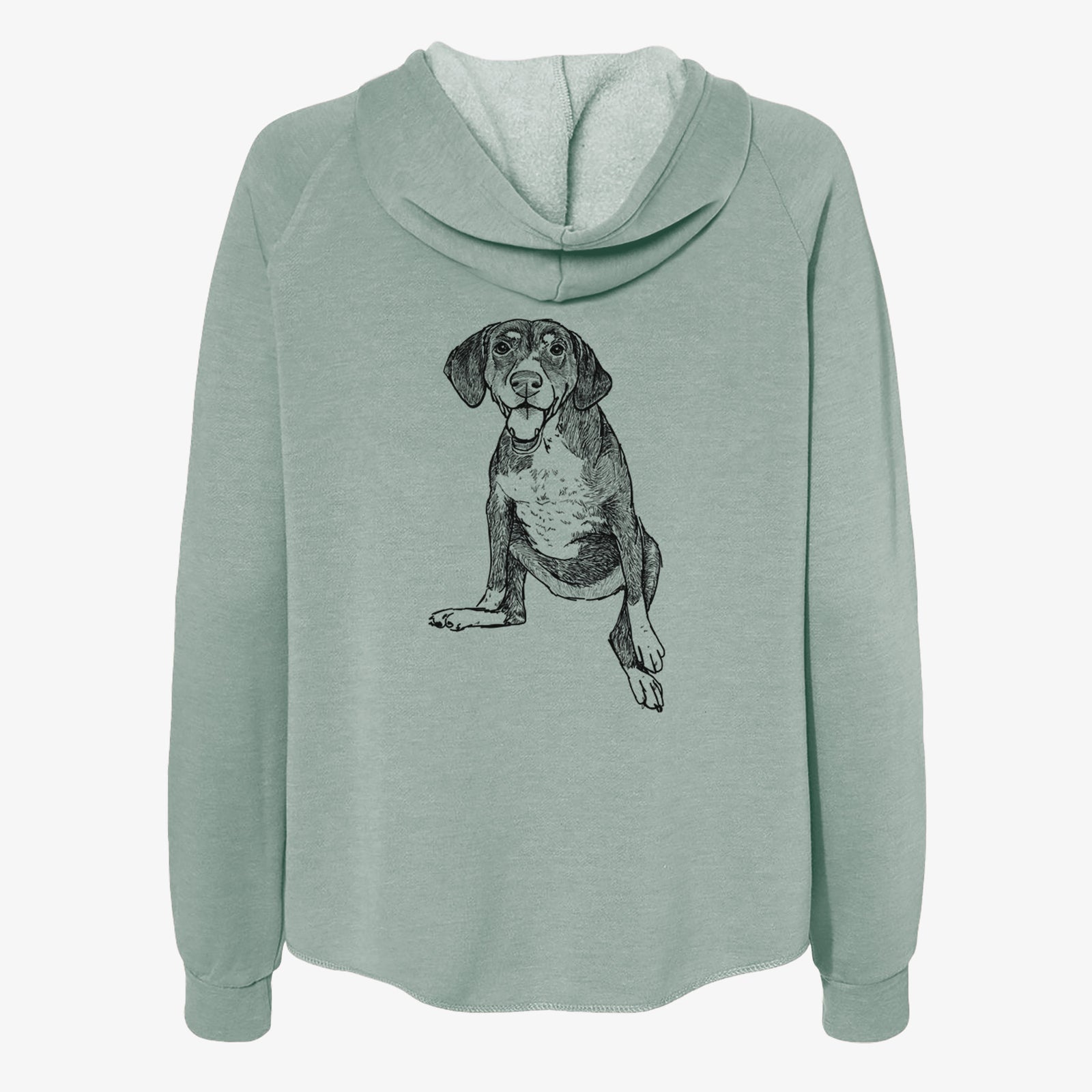 Doodled Nova the German Shorthaired Pointer Setter Mix - Women's Cali Wave Zip-Up Sweatshirt