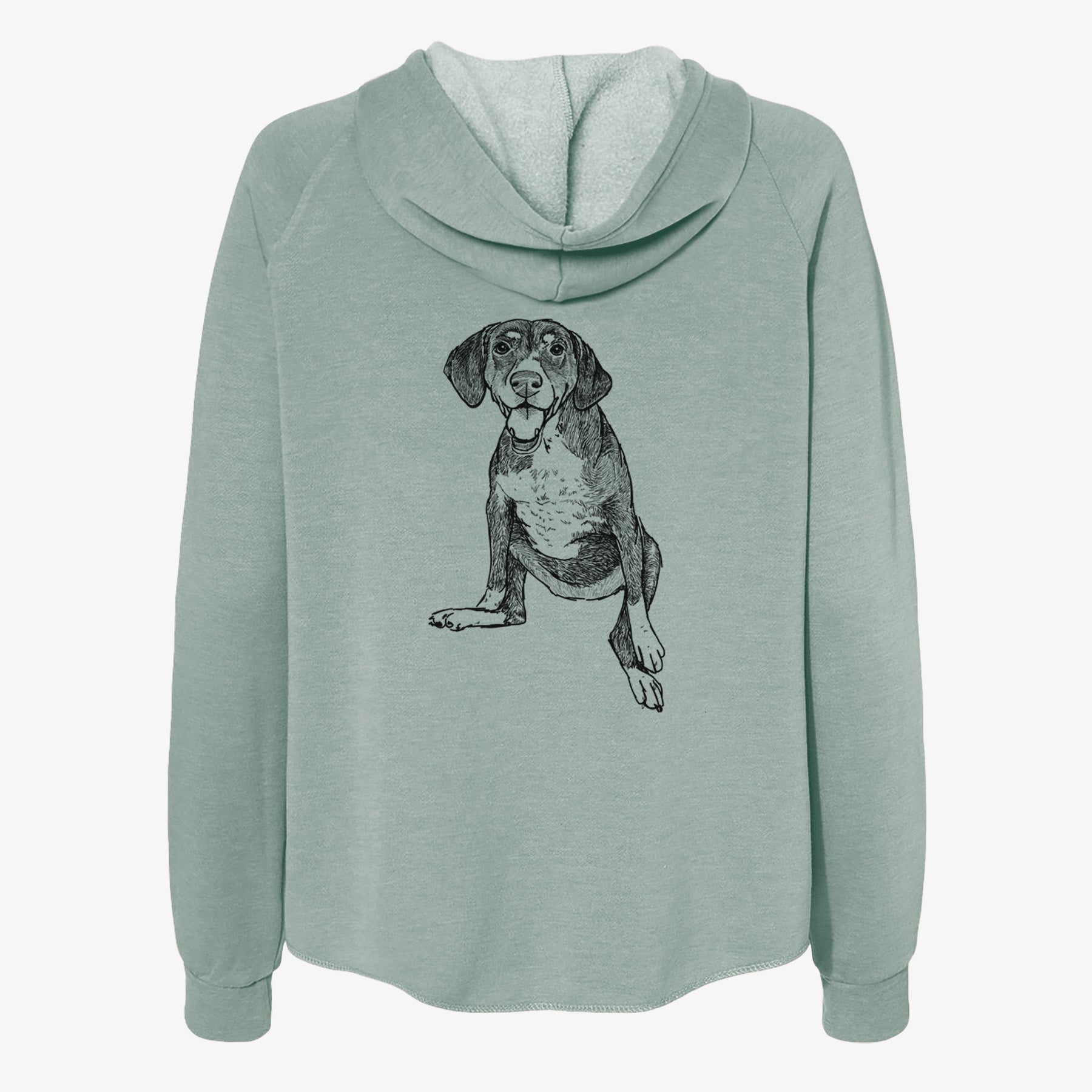 Doodled Nova the German Shorthaired Pointer Setter Mix - Women's Cali Wave Zip-Up Sweatshirt
