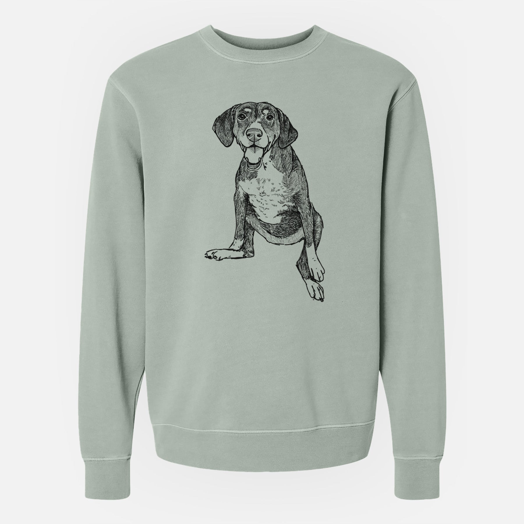 Doodled Nova the German Shorthaired Pointer Setter Mix - Unisex Pigment Dyed Crew Sweatshirt