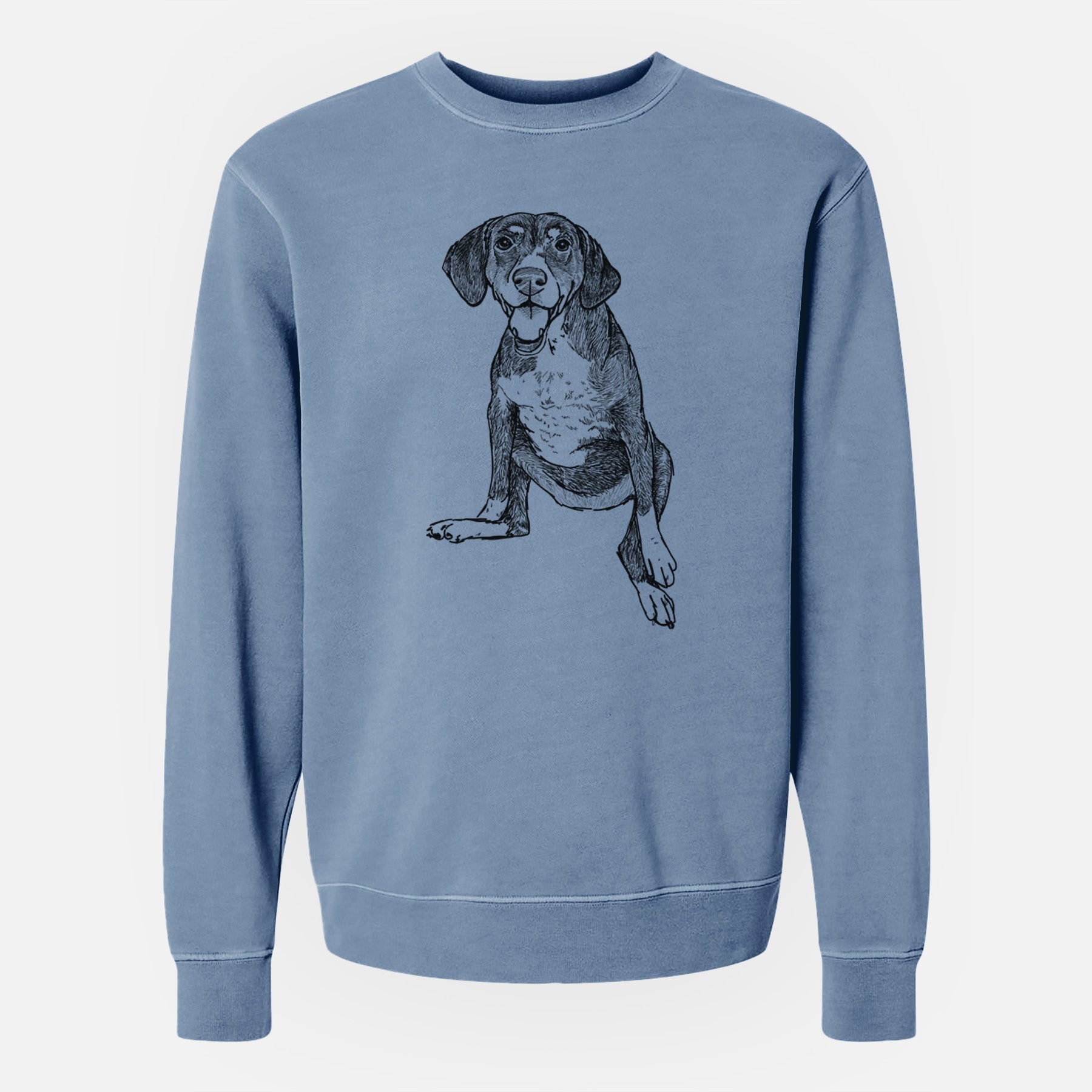 Doodled Nova the German Shorthaired Pointer Setter Mix - Unisex Pigment Dyed Crew Sweatshirt