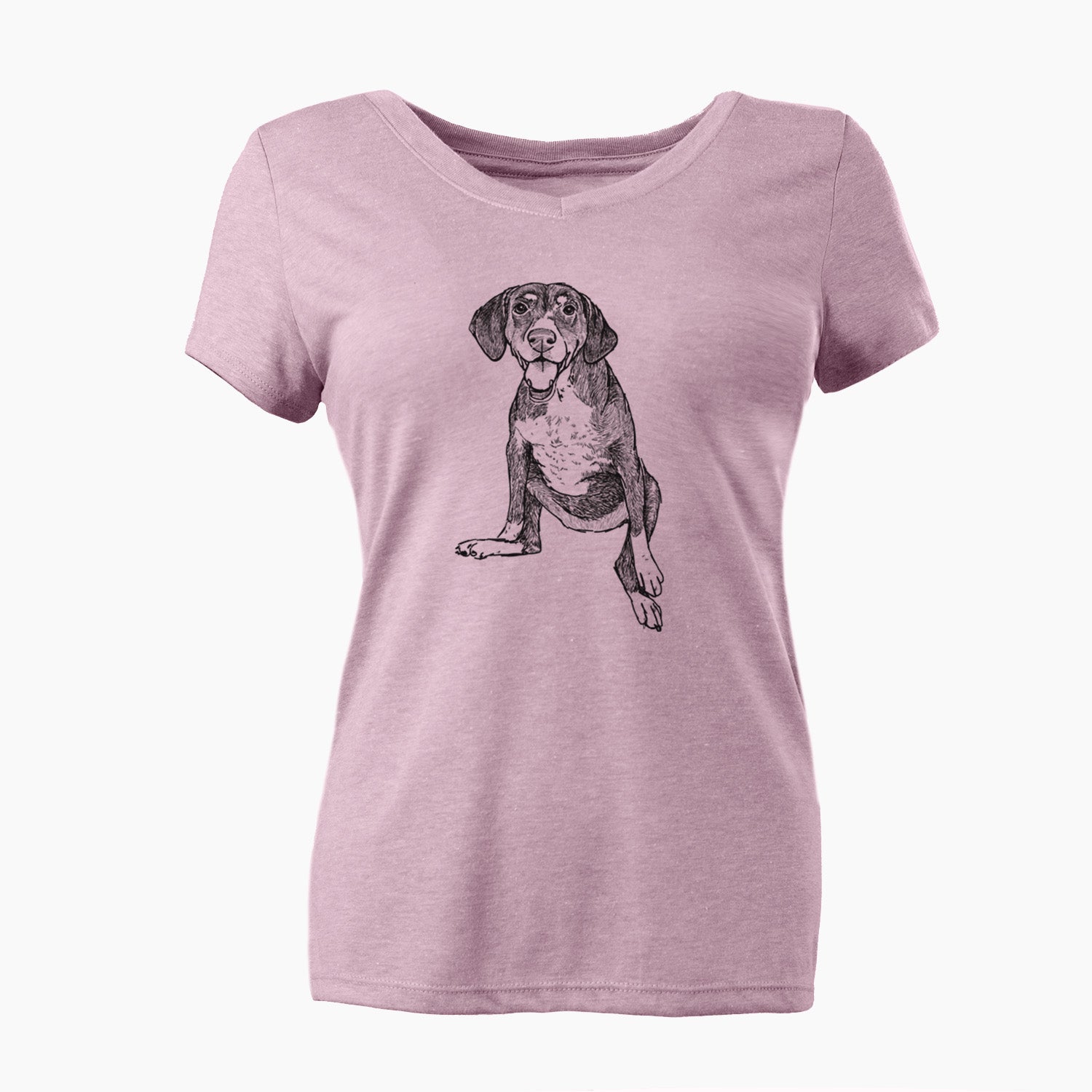 Doodled Nova the German Shorthaired Pointer Setter Mix - Women's Perfect V-neck Shirt