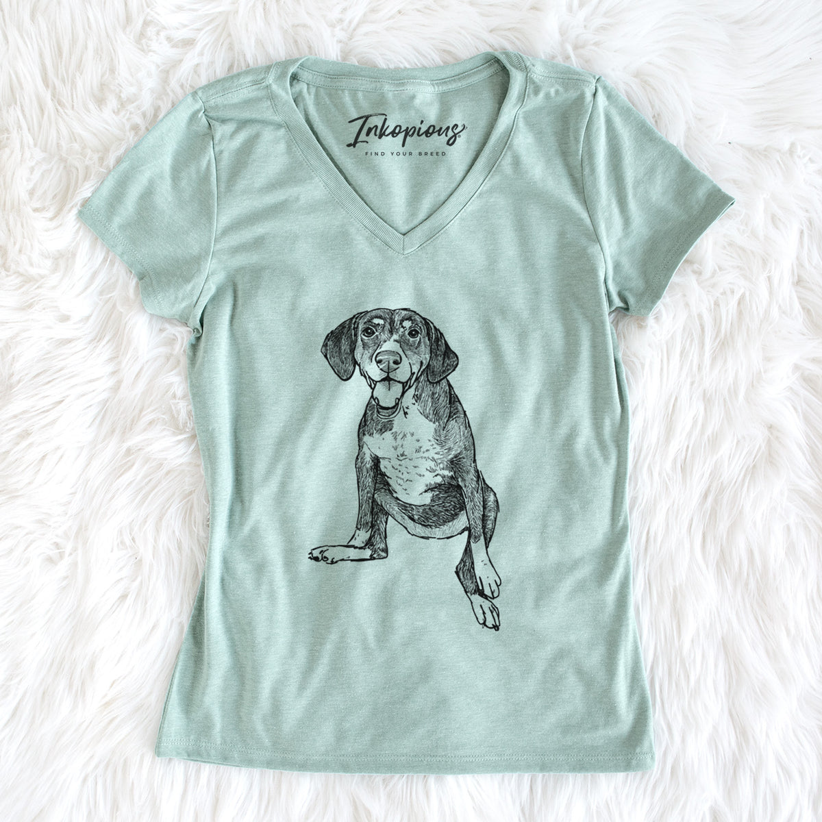 Doodled Nova the German Shorthaired Pointer Setter Mix - Women&#39;s Perfect V-neck Shirt