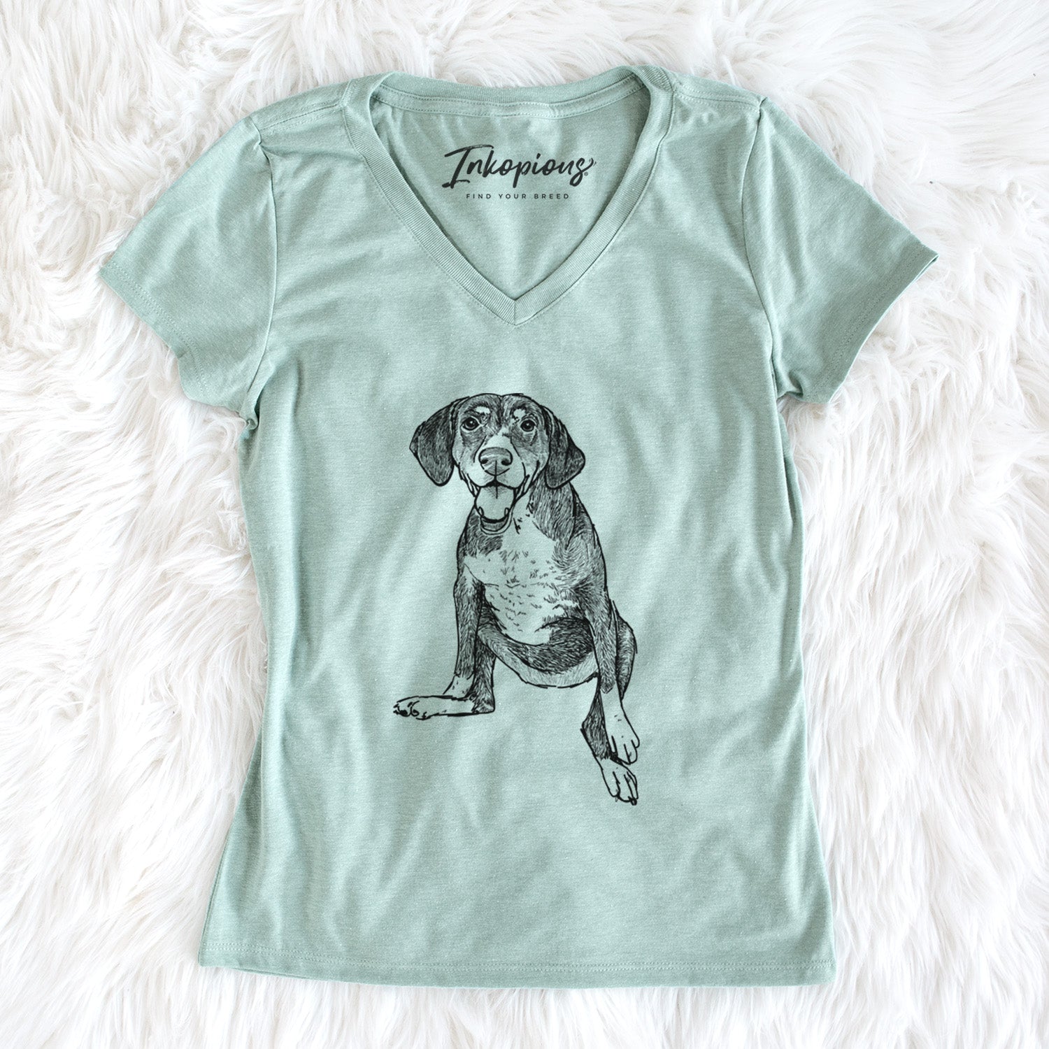 Doodled Nova the German Shorthaired Pointer Setter Mix - Women's Perfect V-neck Shirt