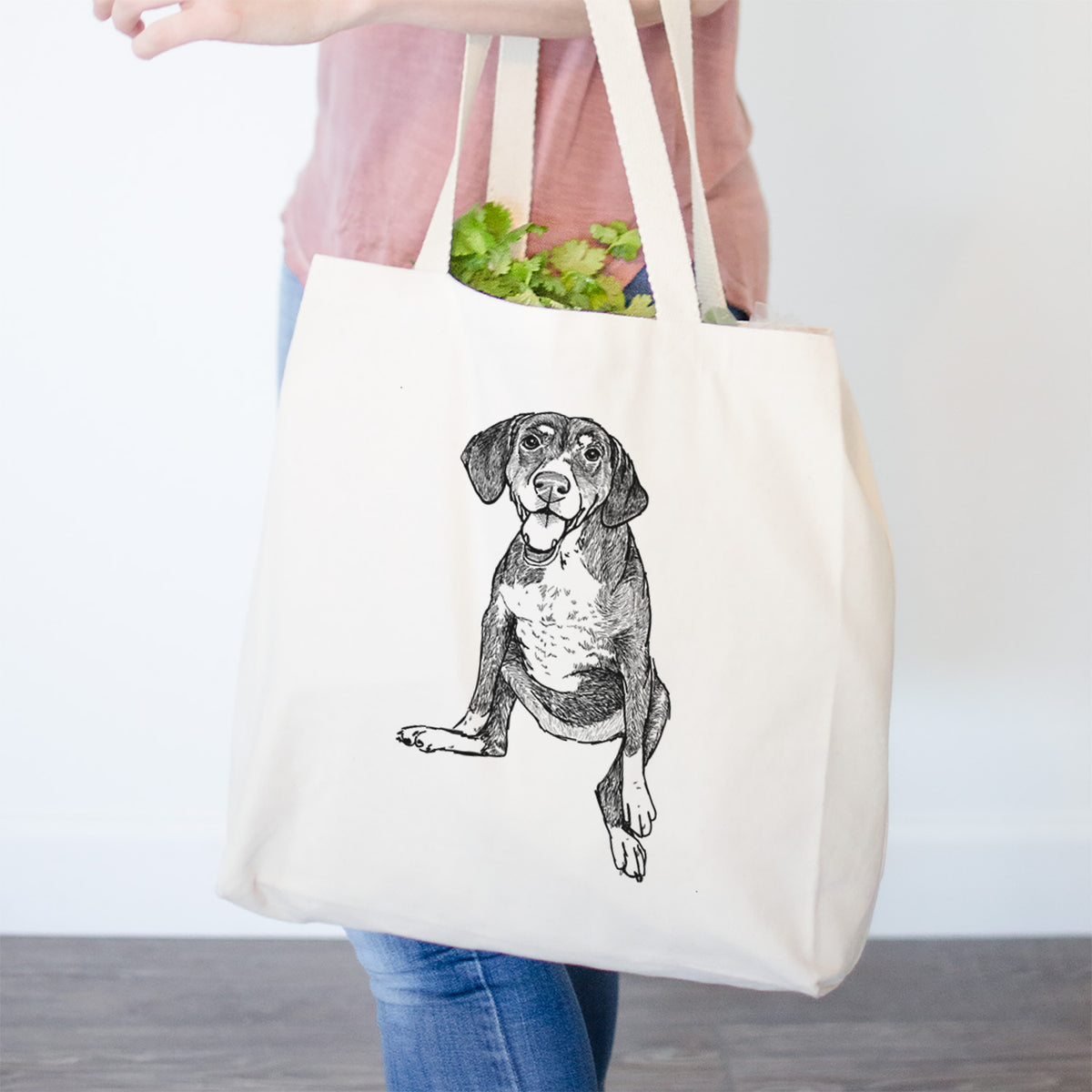 Doodled Nova the German Shorthaired Pointer Setter Mix - Tote Bag