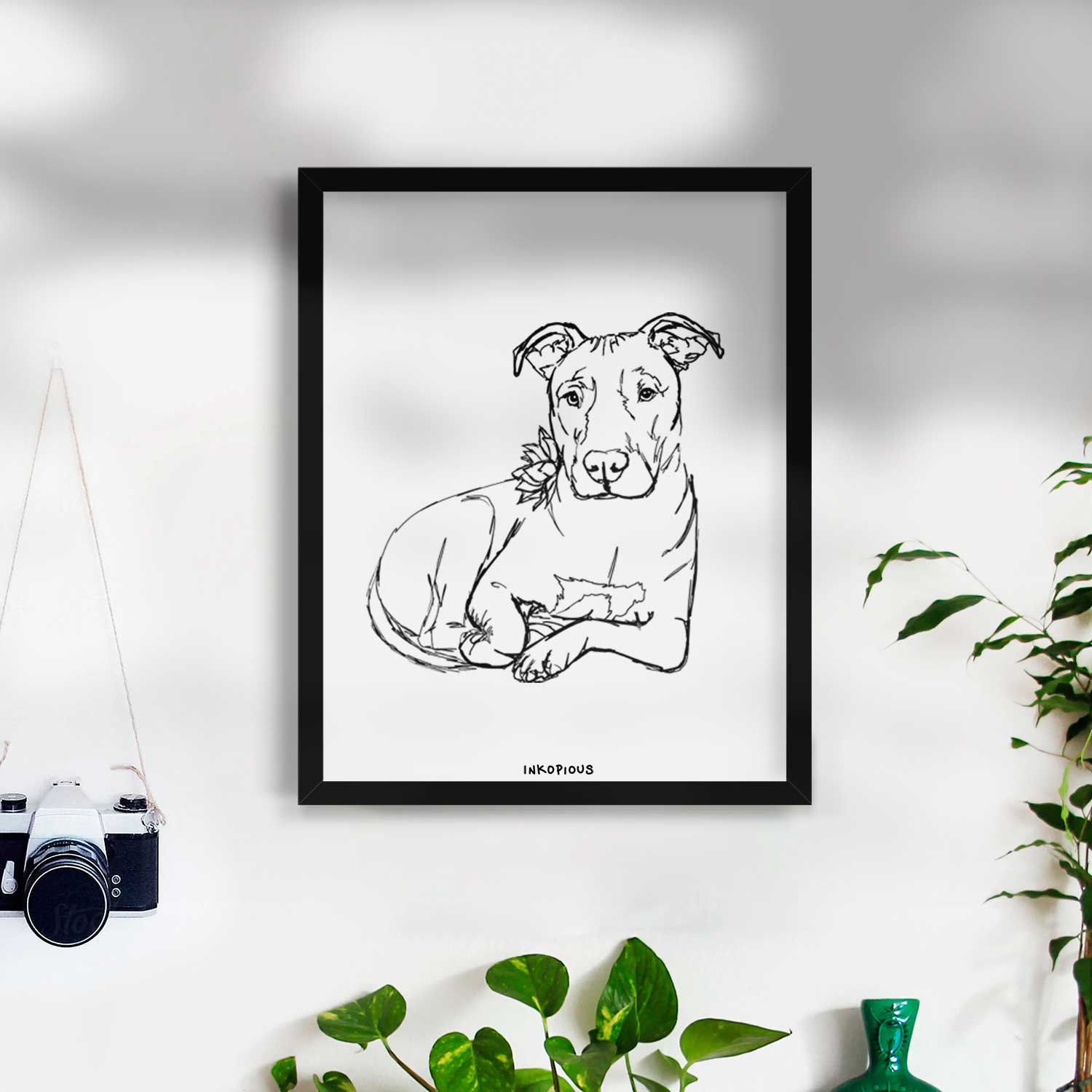 Doodled Nugget the Pitbull Art Print