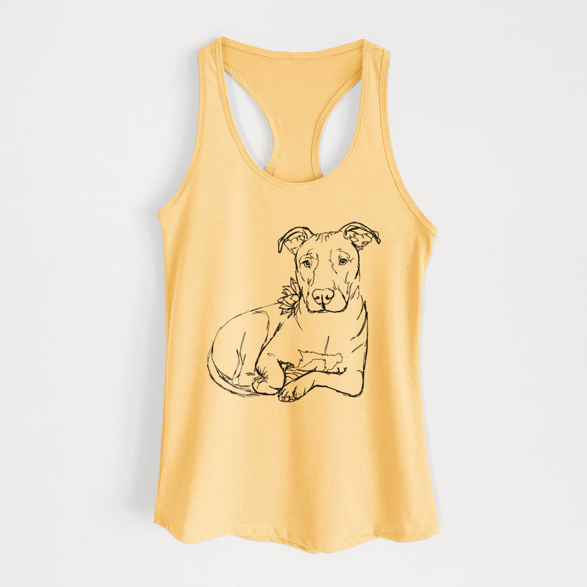 Doodled Nugget the Pitbull - Women's Racerback Tanktop