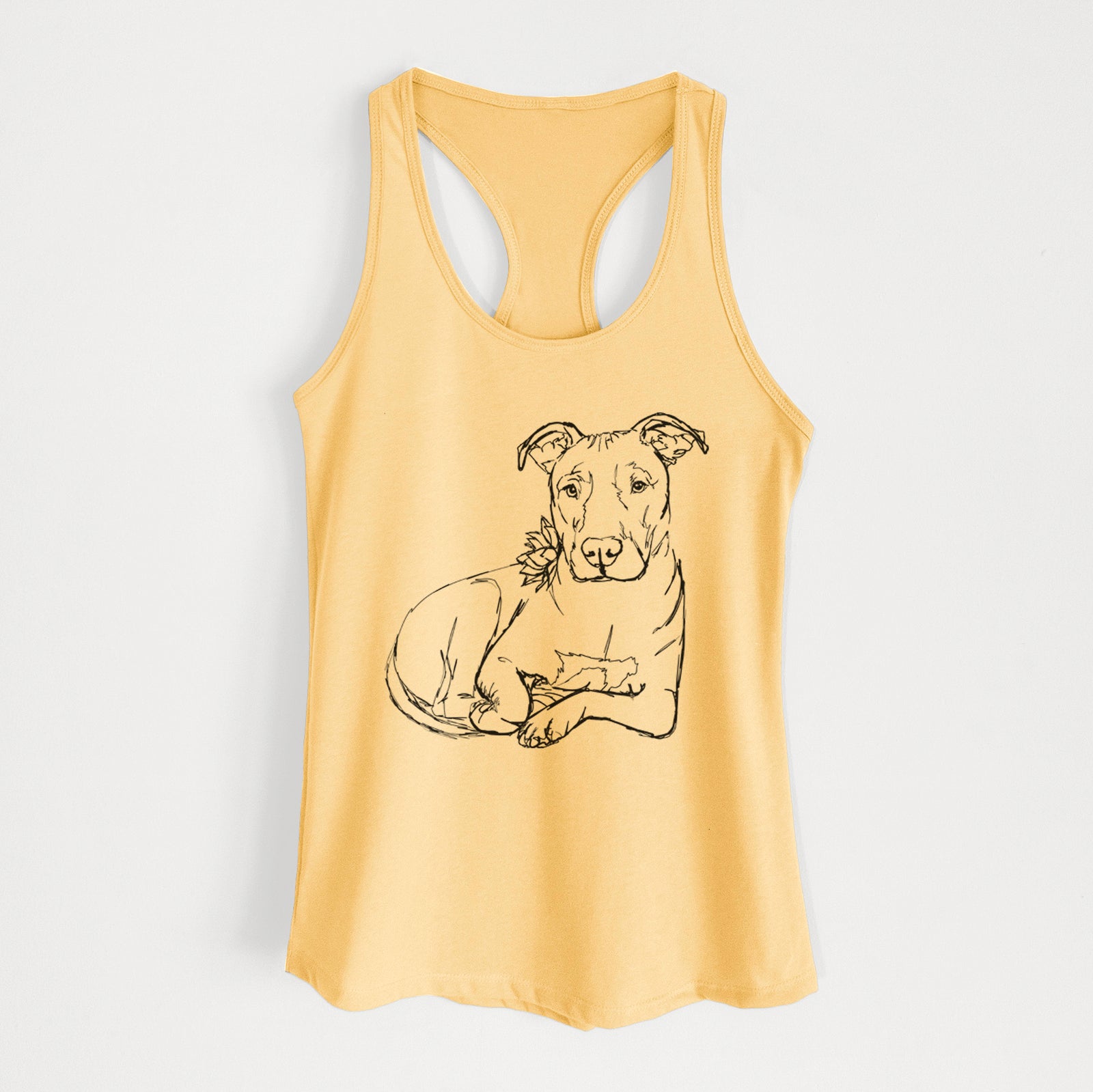 Doodled Nugget the Pitbull - Women's Racerback Tanktop