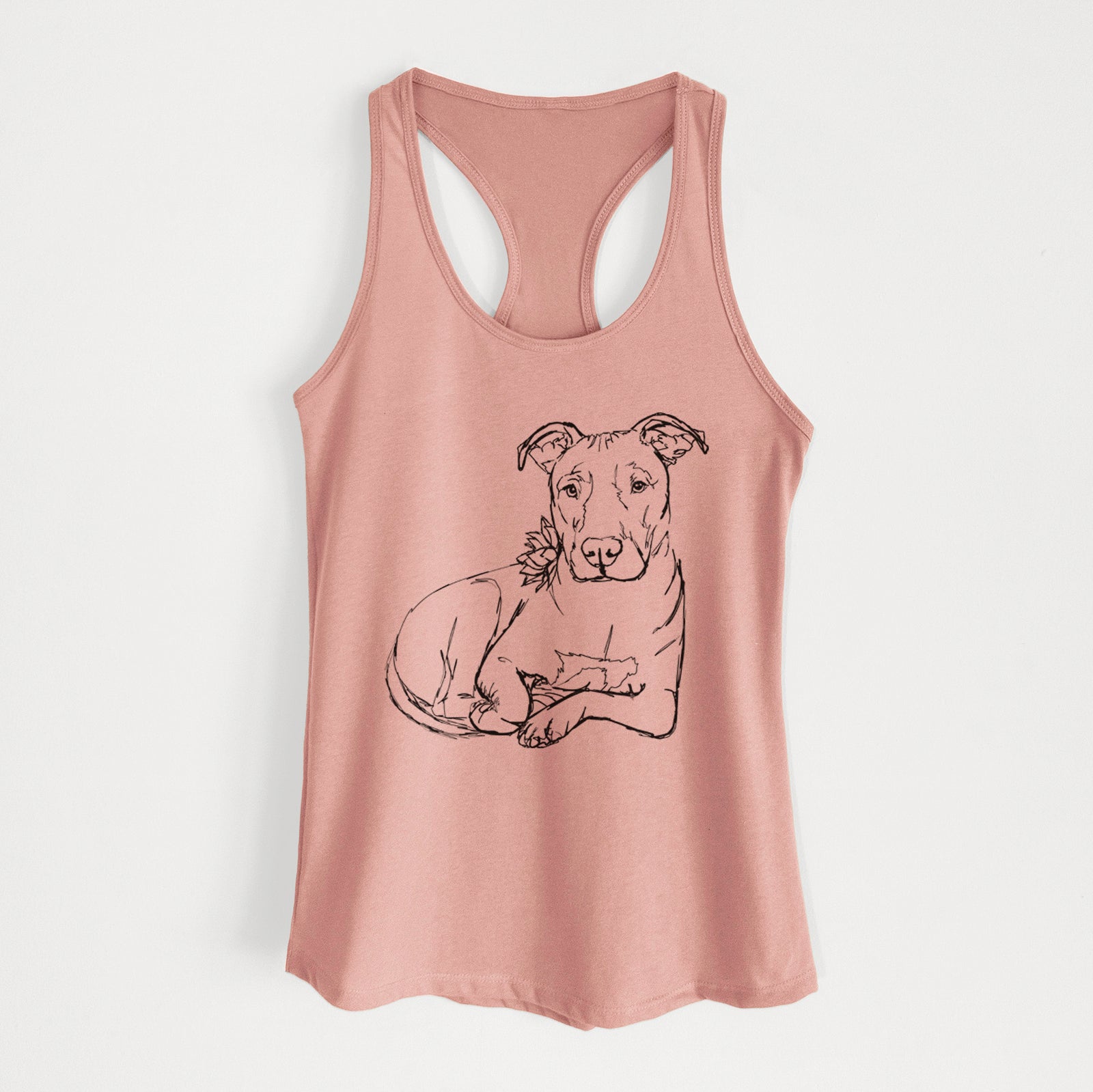 Doodled Nugget the Pitbull - Women's Racerback Tanktop