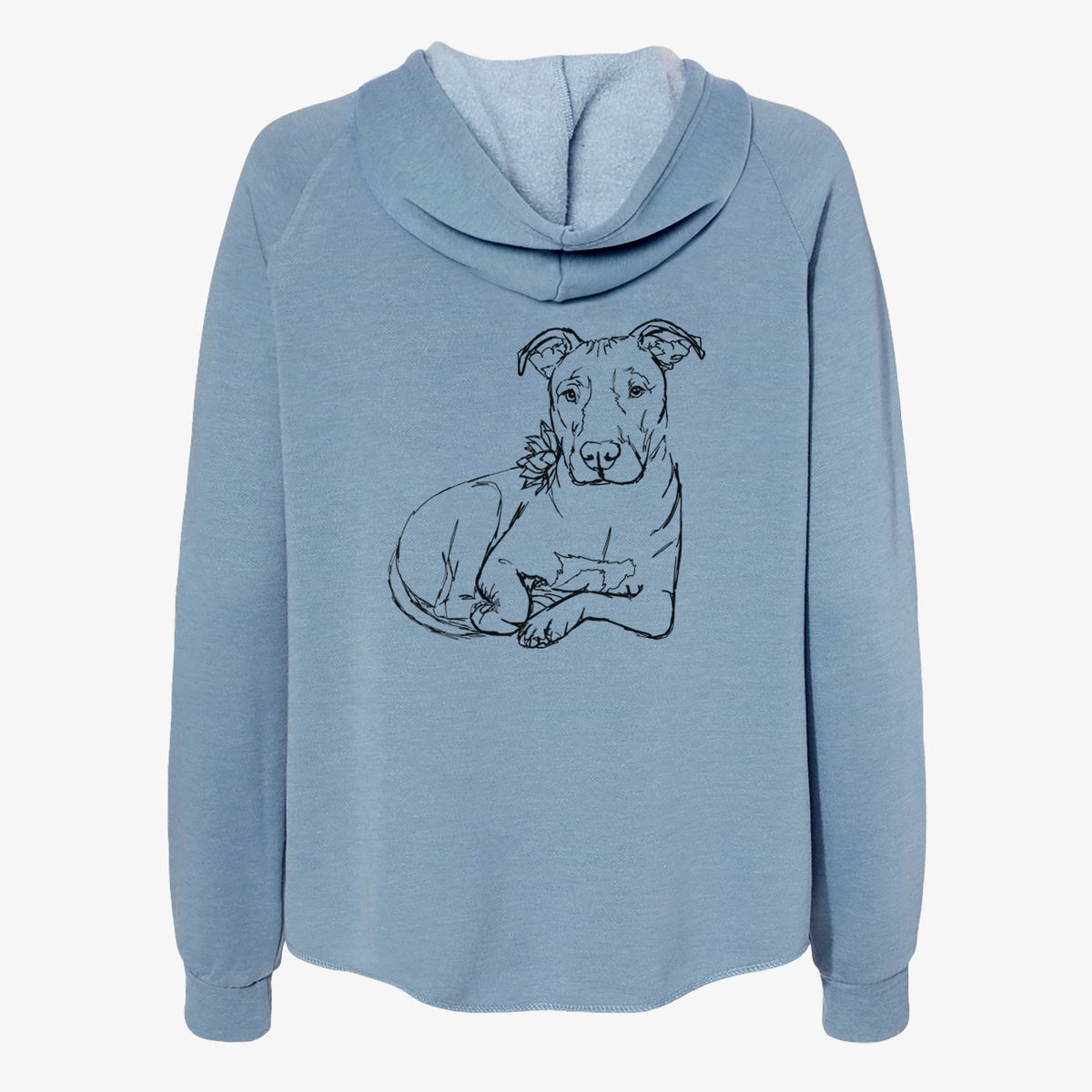 Doodled Nugget the Pitbull - Women's Cali Wave Zip-Up Sweatshirt